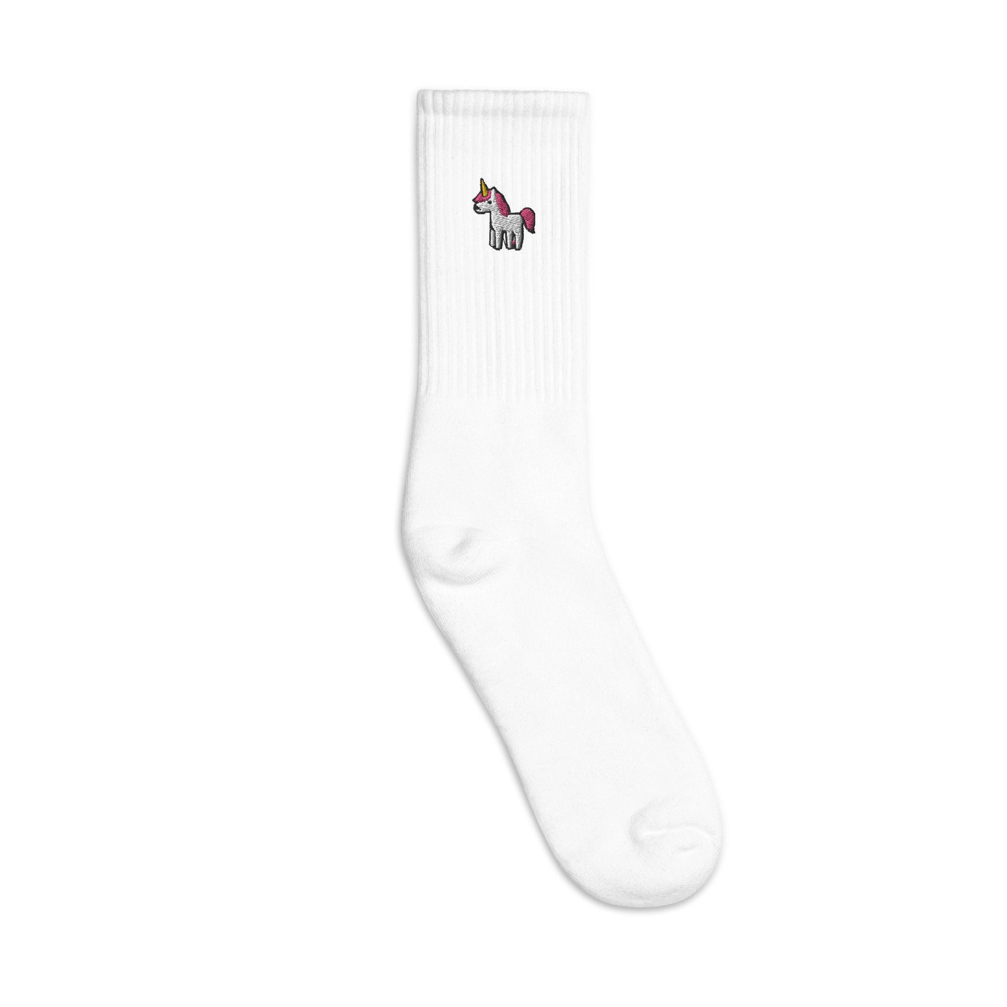 Unicorn Embroidered Socks, Premium Embroidered Socks, Long Socks Gift - Multiple Colors