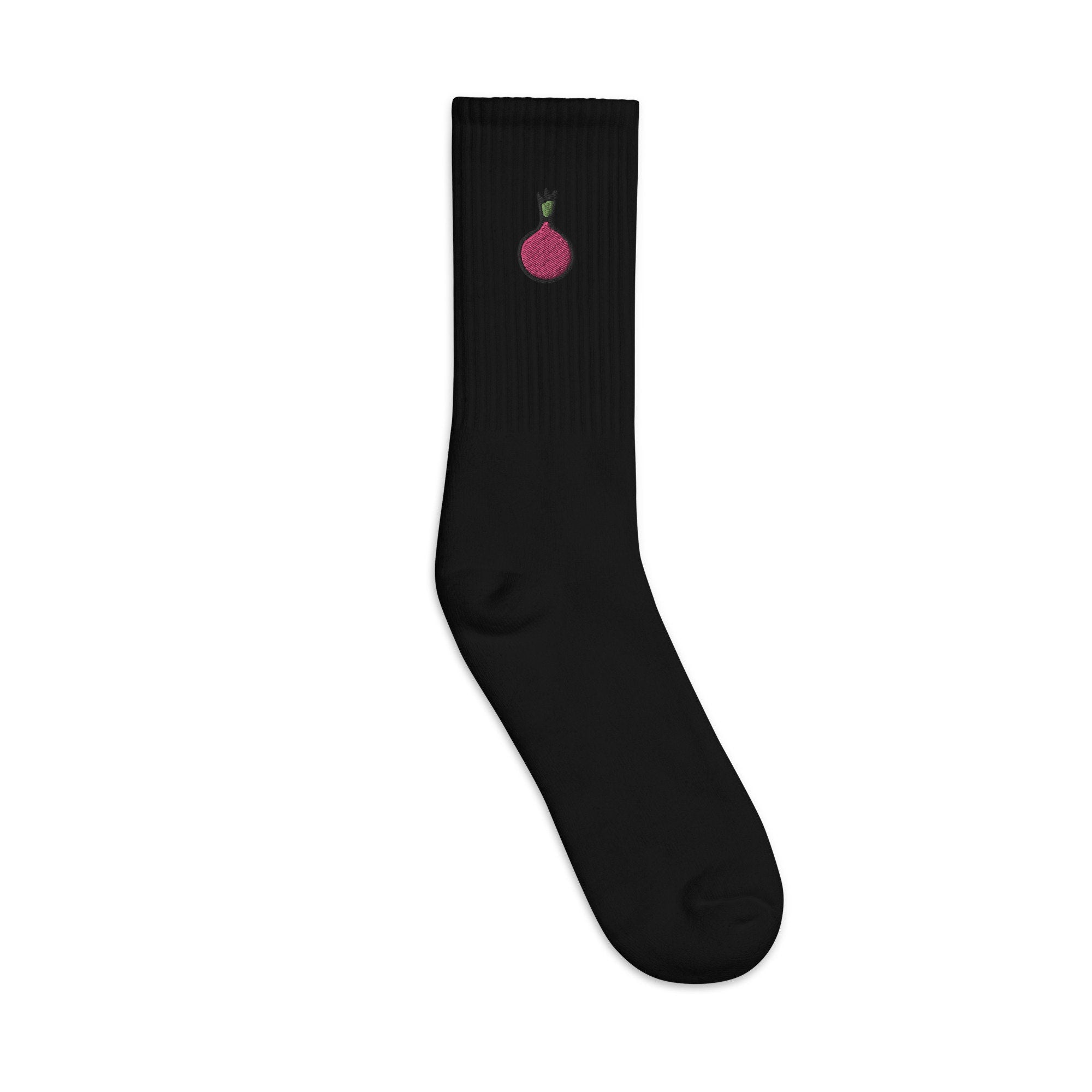 Onion Embroidered Socks, Premium Embroidered Socks, Long Socks Gift - Multiple Colors