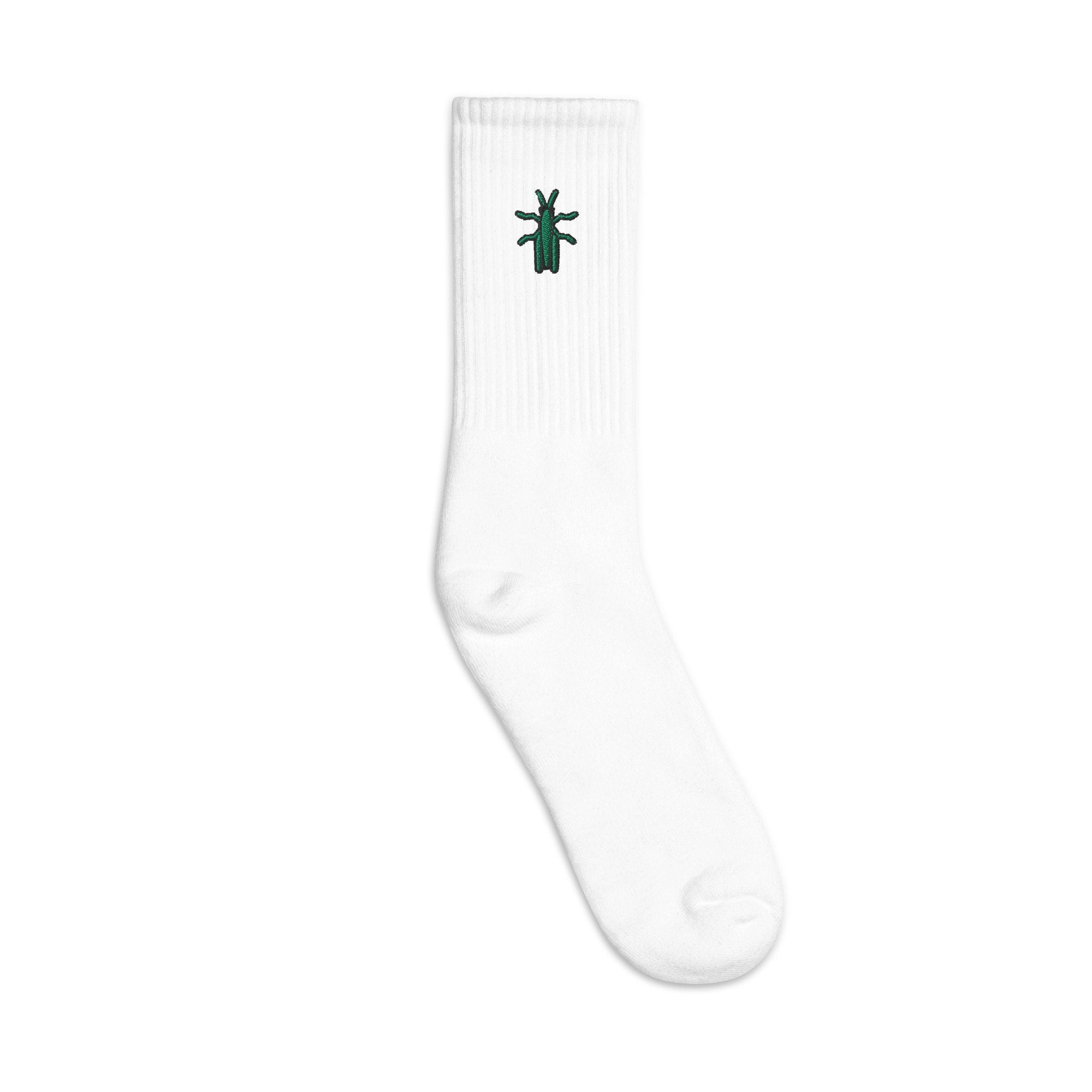 Grasshopper Embroidered Socks, Premium Embroidered Socks, Long Socks Gift - Multiple Colors