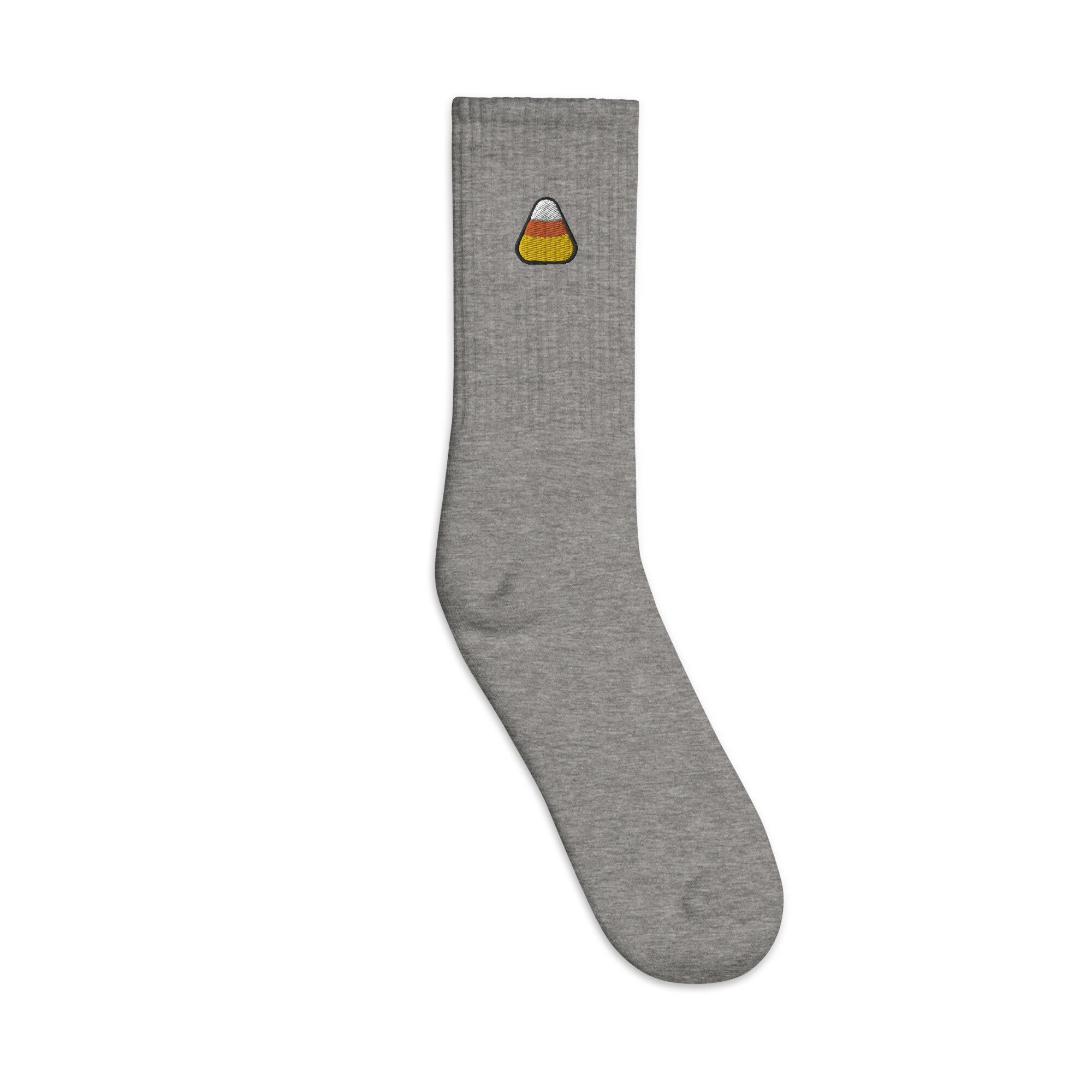 Candy Corn Embroidered Socks, Premium Embroidered Socks, Long Socks Gift - Multiple Colors