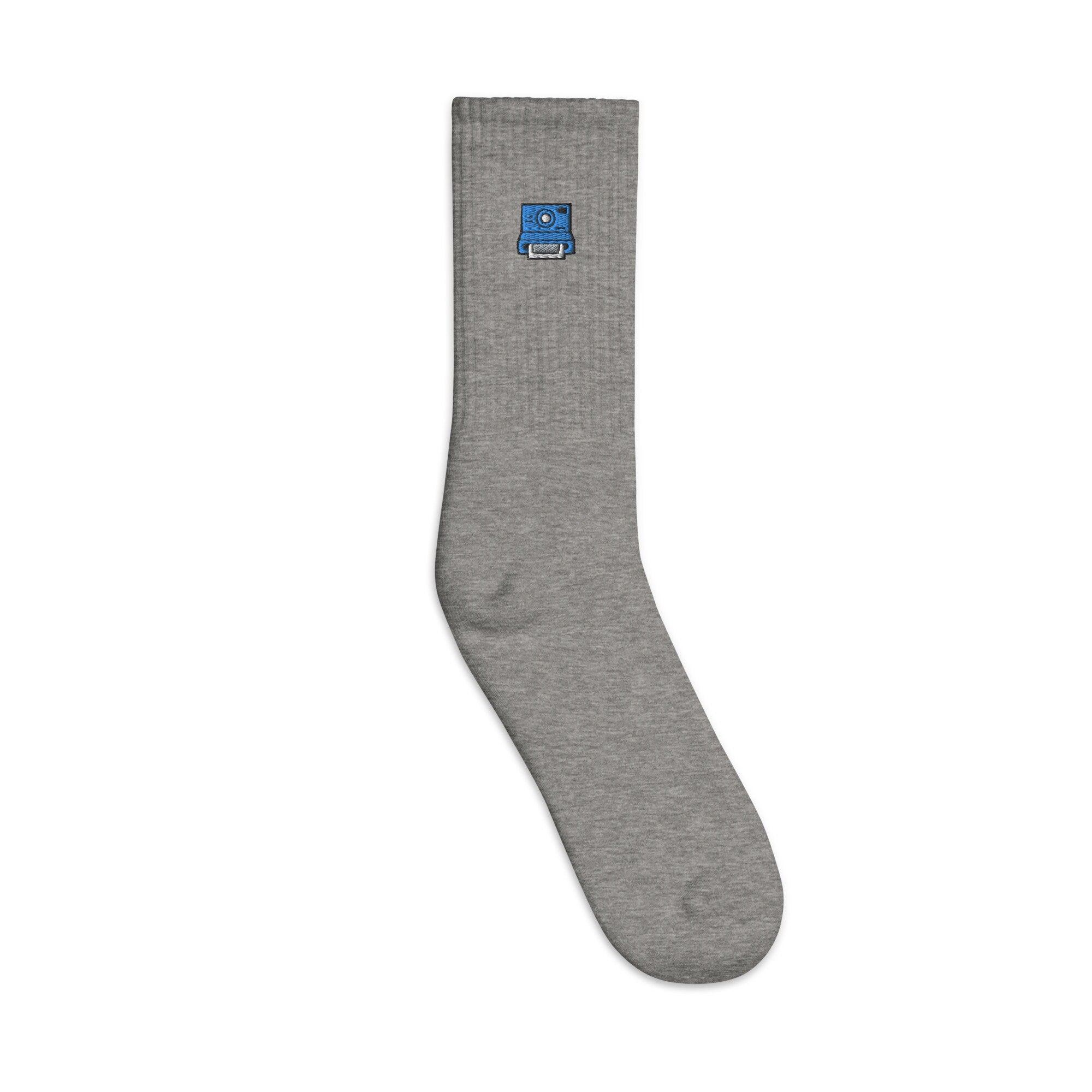 Camera Polaroid Embroidered Socks, Premium Embroidered Socks, Long Socks Gift - Multiple Colors