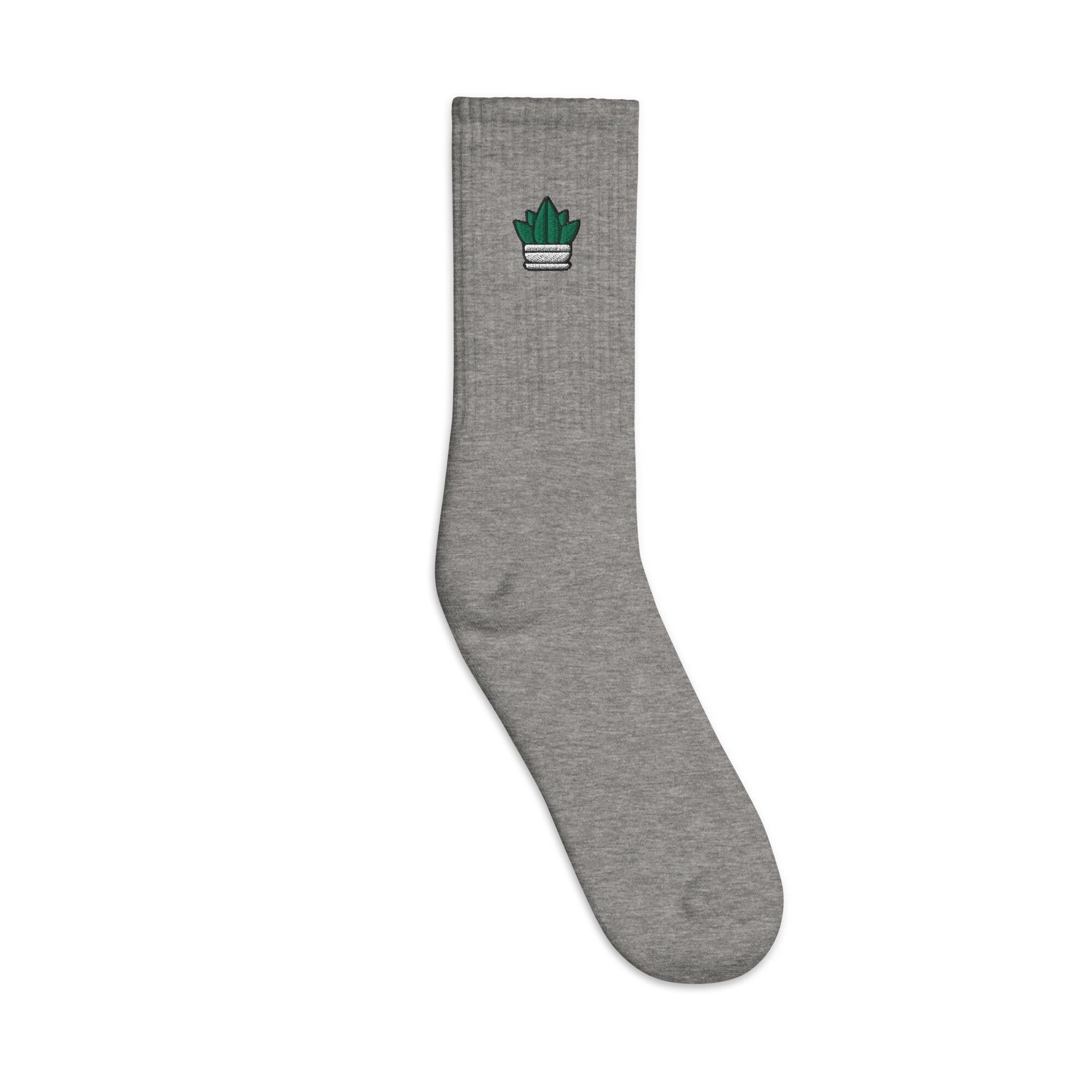 Plant Embroidered Socks, Premium Embroidered Socks, Long Socks Gift - Multiple Colors