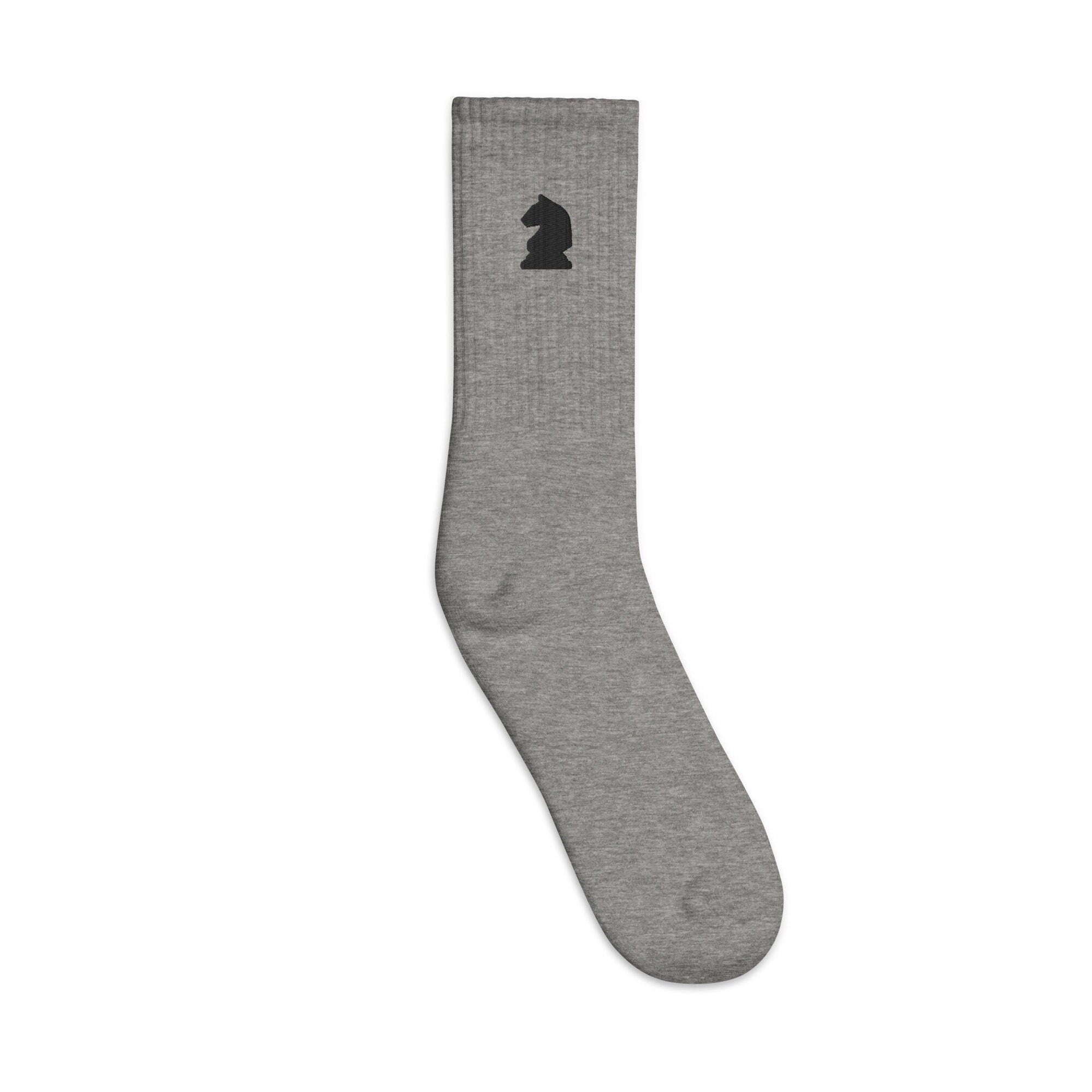 Chess Horse Embroidered Socks, Premium Embroidered Socks, Long Socks Gift - Multiple Colors