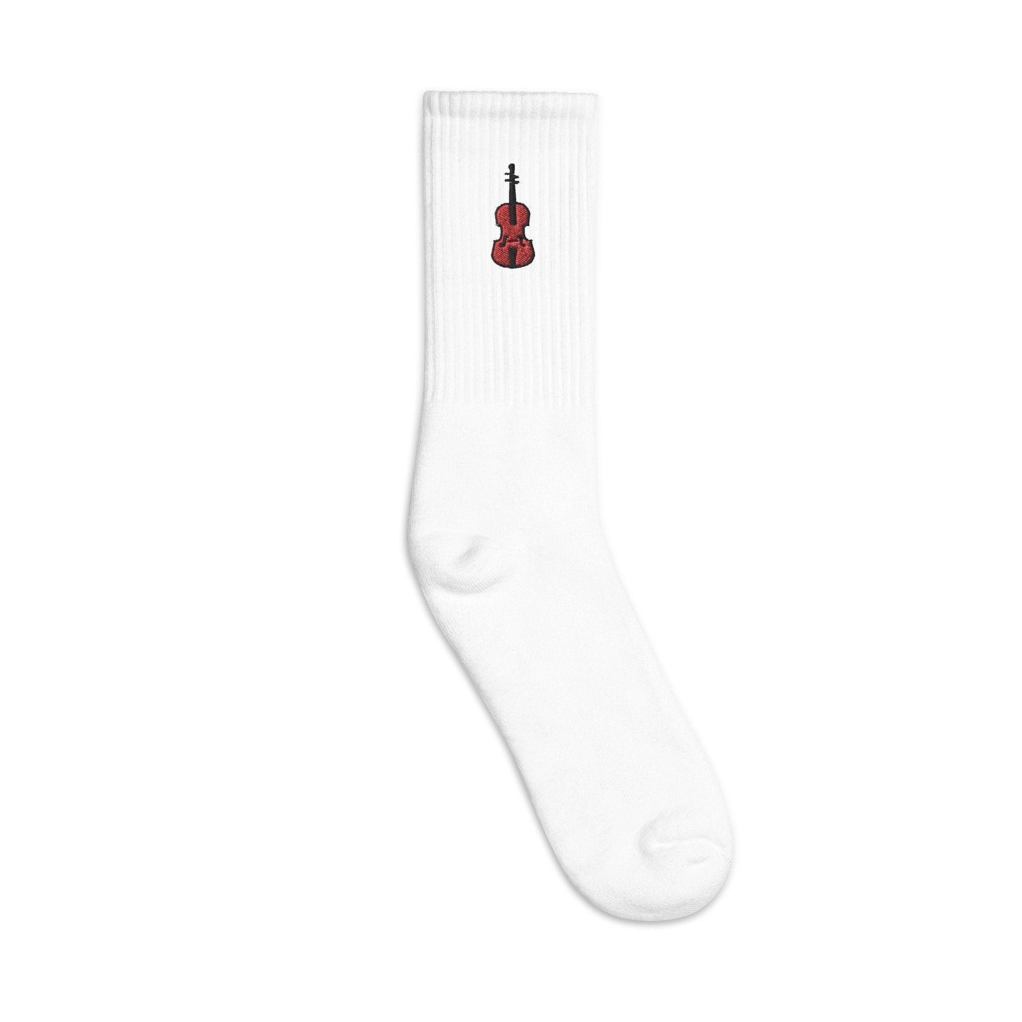 Cello Embroidered Socks, Premium Embroidered Socks, Long Socks Gift - Multiple Colors