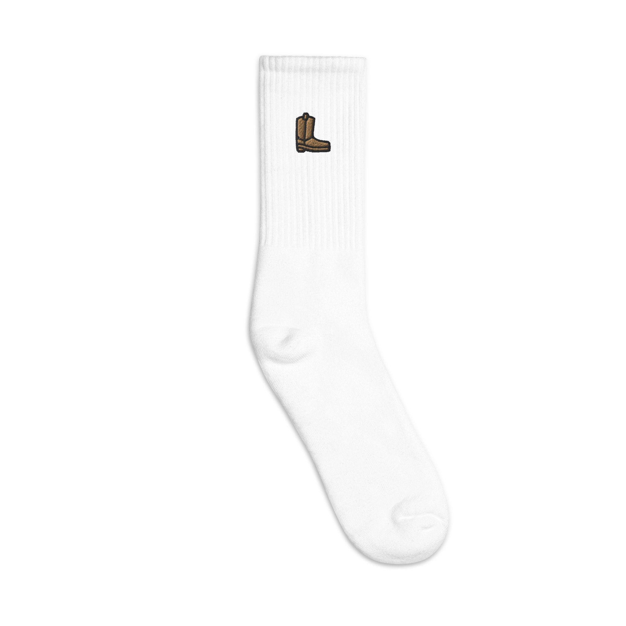 Cowboy Boot Embroidered Socks, Premium Embroidered Socks, Long Socks Gift - Multiple Colors