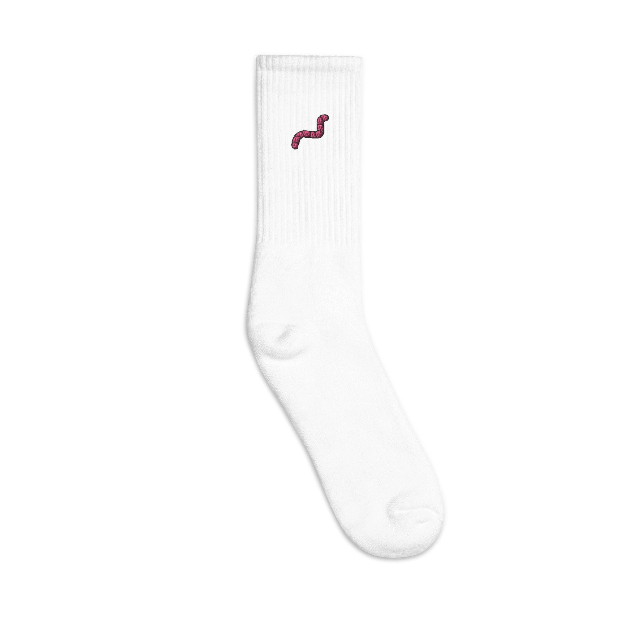 Worm Embroidered Socks, Premium Embroidered Socks, Long Socks Gift - Multiple Colors