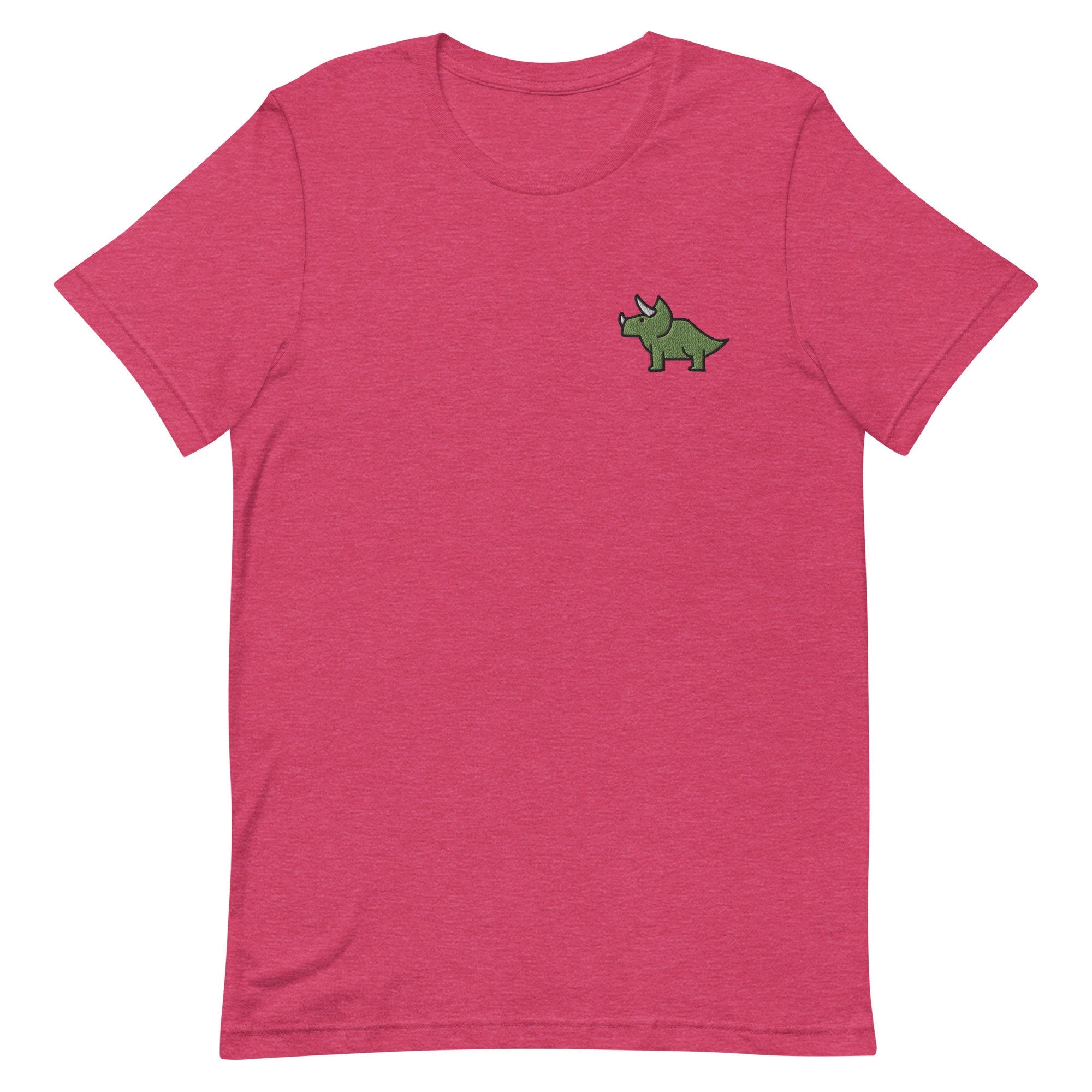 Triceratops Dinosaur Premium Men's T-Shirt, Embroidered Men's T-Shirt Gift for Boyfriend, Men's Short Sleeve Shirt - Multiple Colors