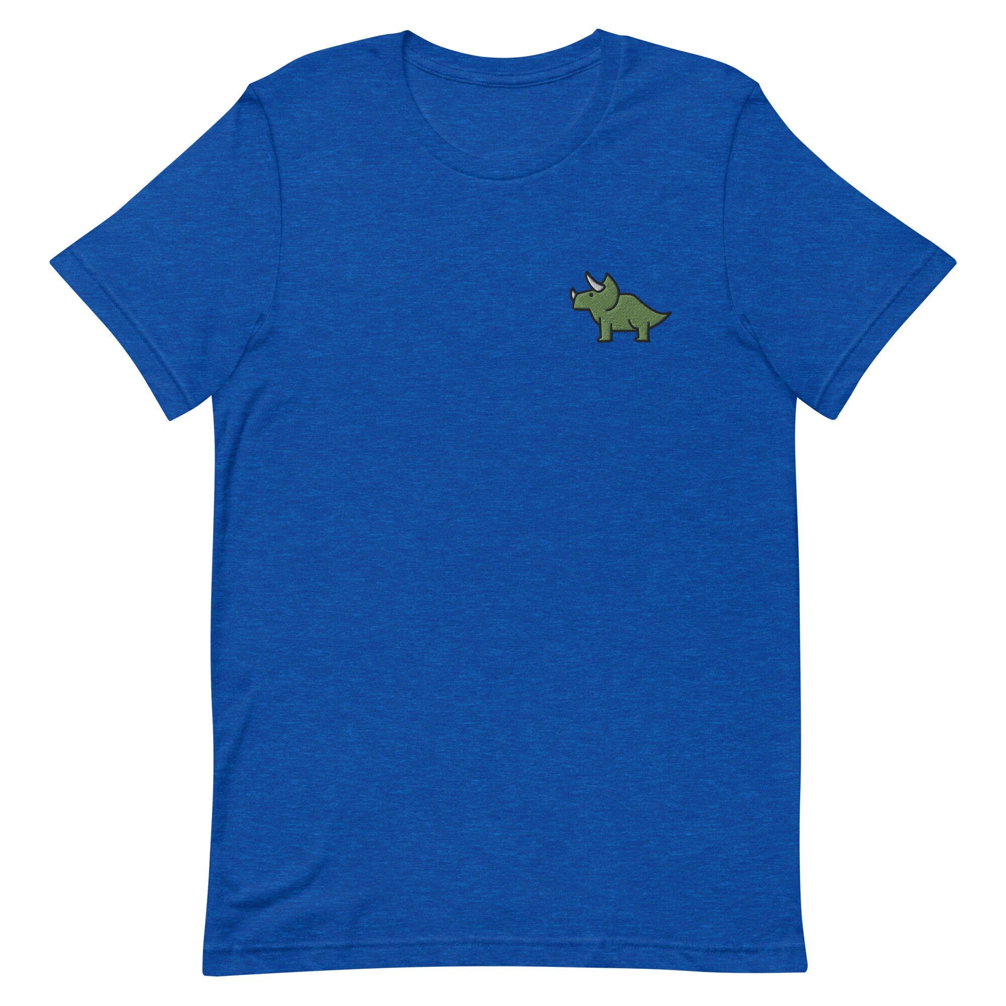 Triceratops Dinosaur Premium Men's T-Shirt, Embroidered Men's T-Shirt Gift for Boyfriend, Men's Short Sleeve Shirt - Multiple Colors