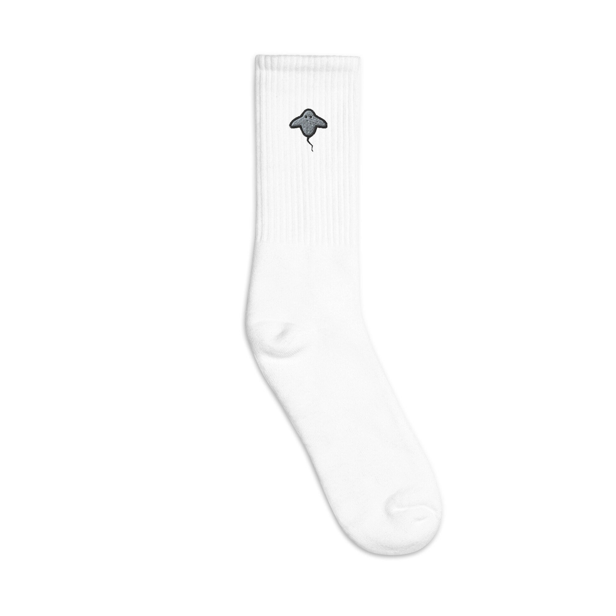 Stingray Embroidered Socks, Premium Embroidered Socks, Long Socks Gift - Multiple Colors