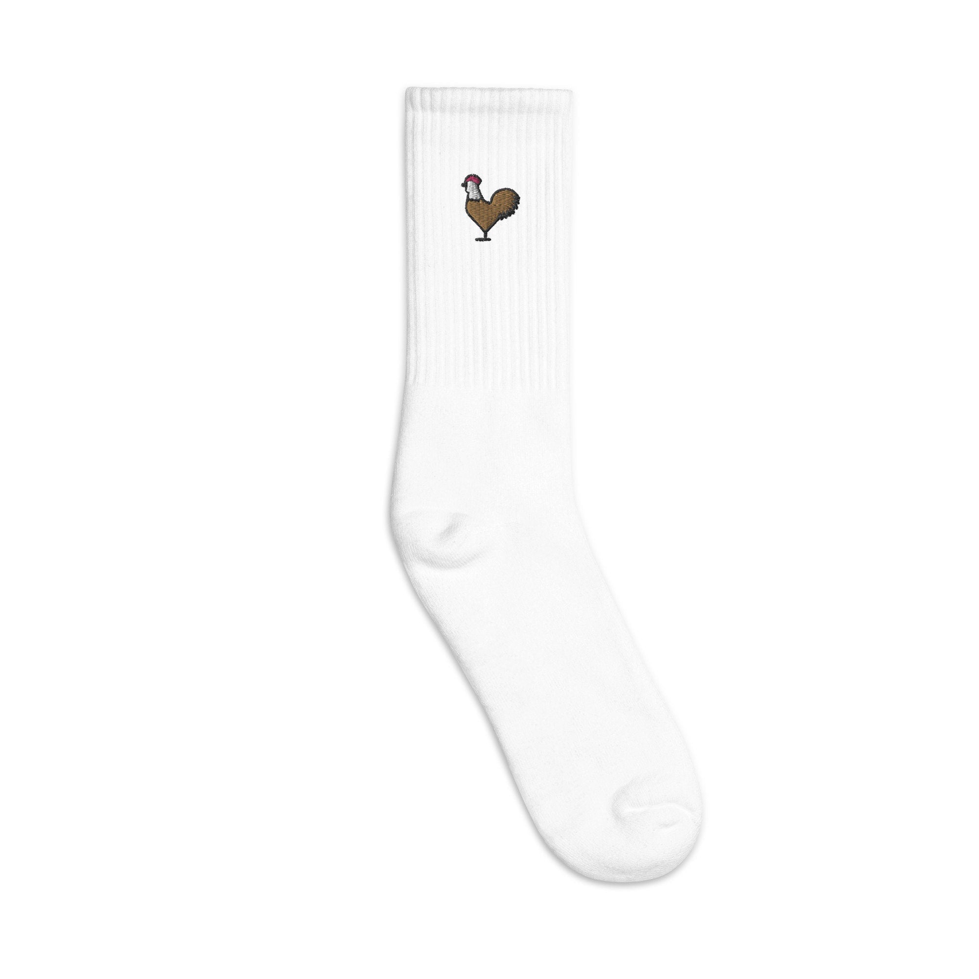 Rooster Embroidered Socks, Farm Premium Embroidered Socks, Long Socks Gift - Multiple Colors