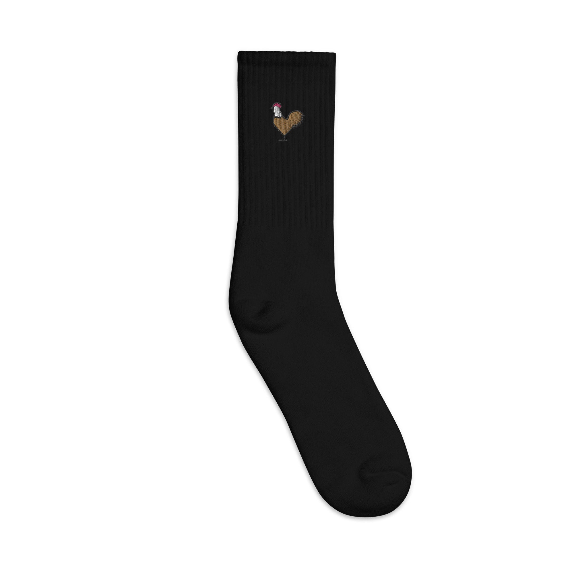 Rooster Embroidered Socks, Farm Premium Embroidered Socks, Long Socks Gift - Multiple Colors