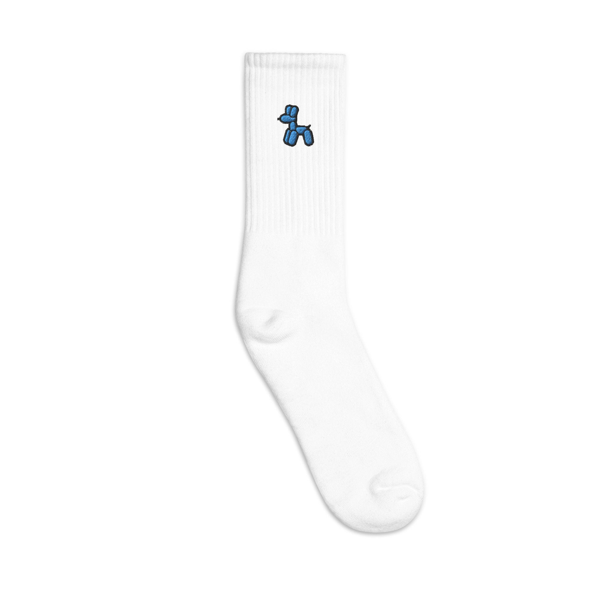 Balloon Dog Embroidered Socks, Premium Embroidered Socks, Long Socks Gift - Multiple Colors