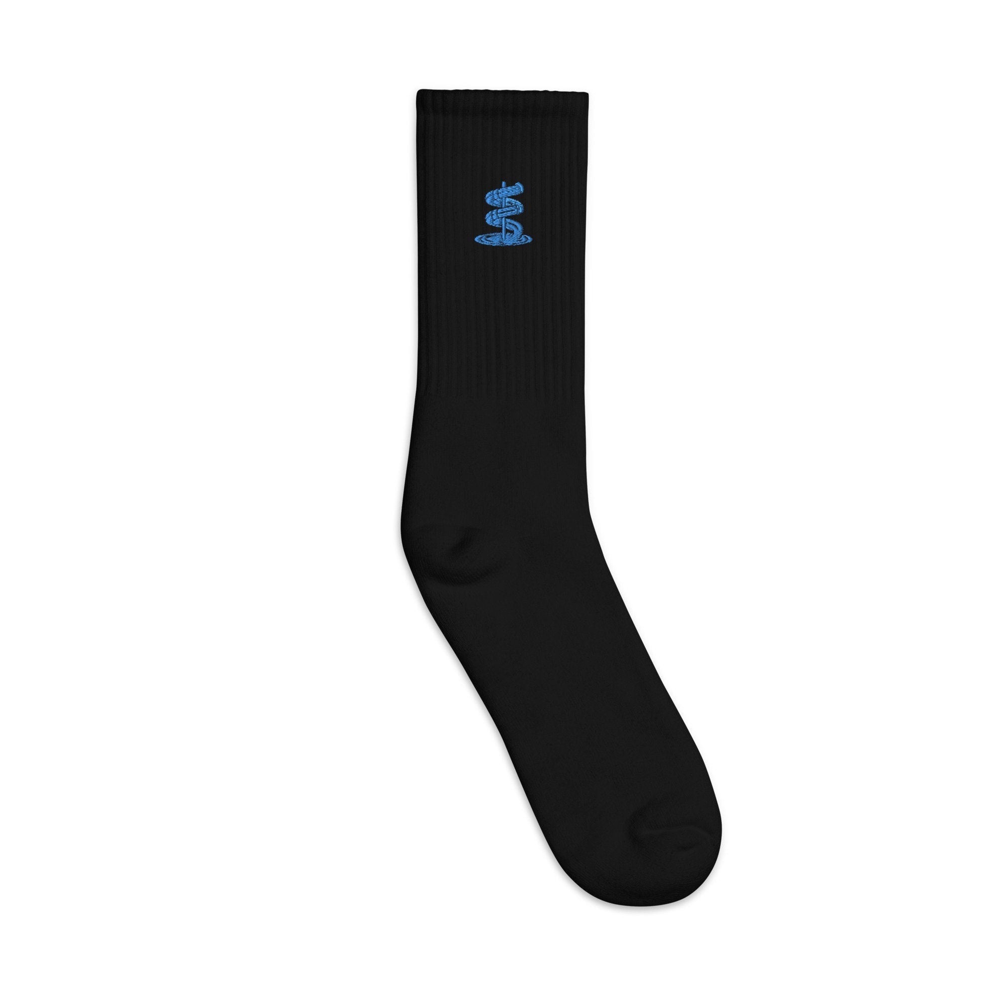 Water Slide Embroidered Socks, Premium Embroidered Socks, Long Socks Gift - Multiple Colors