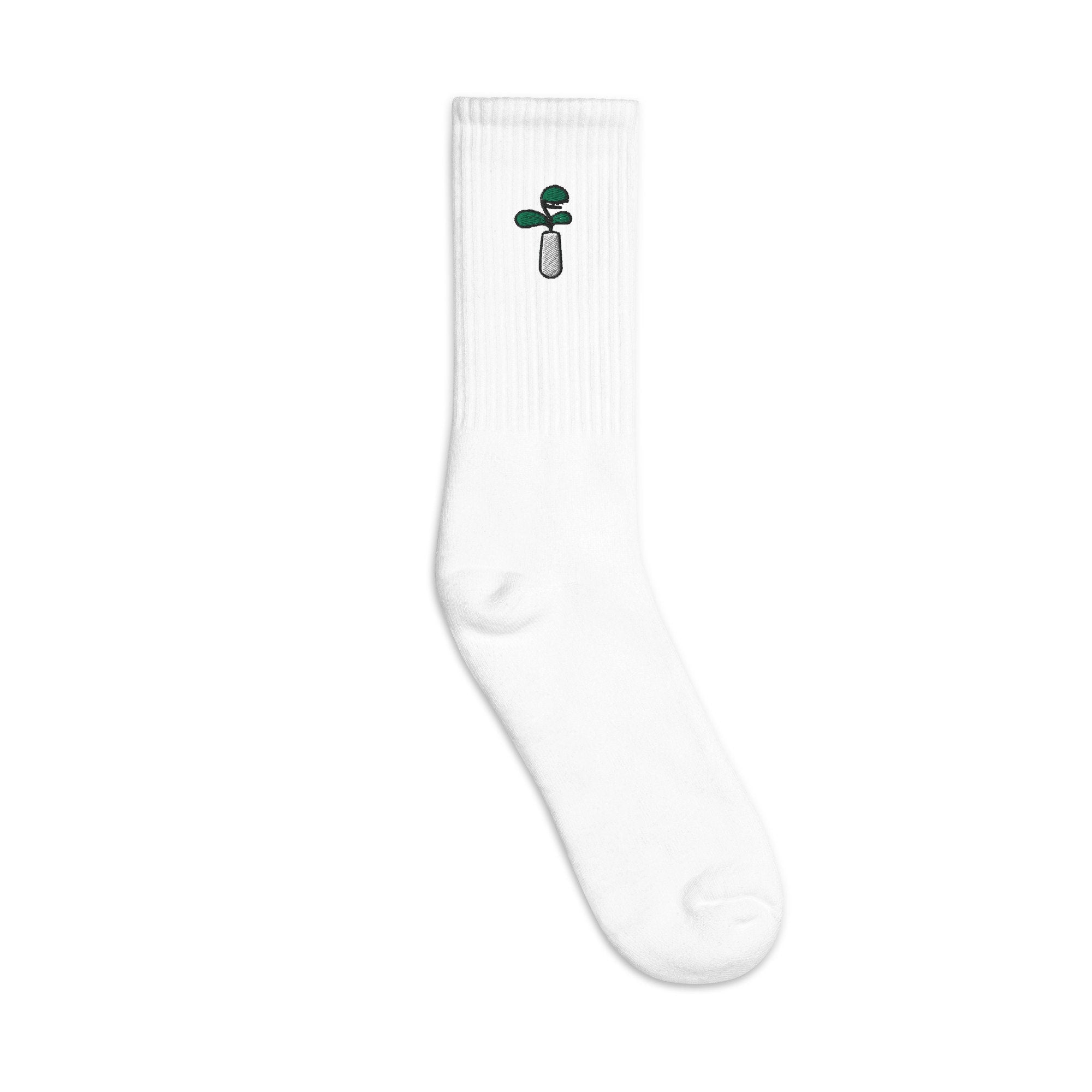 Venus Flytrap Embroidered Socks, Premium Embroidered Socks, Long Socks Gift - Multiple Colors