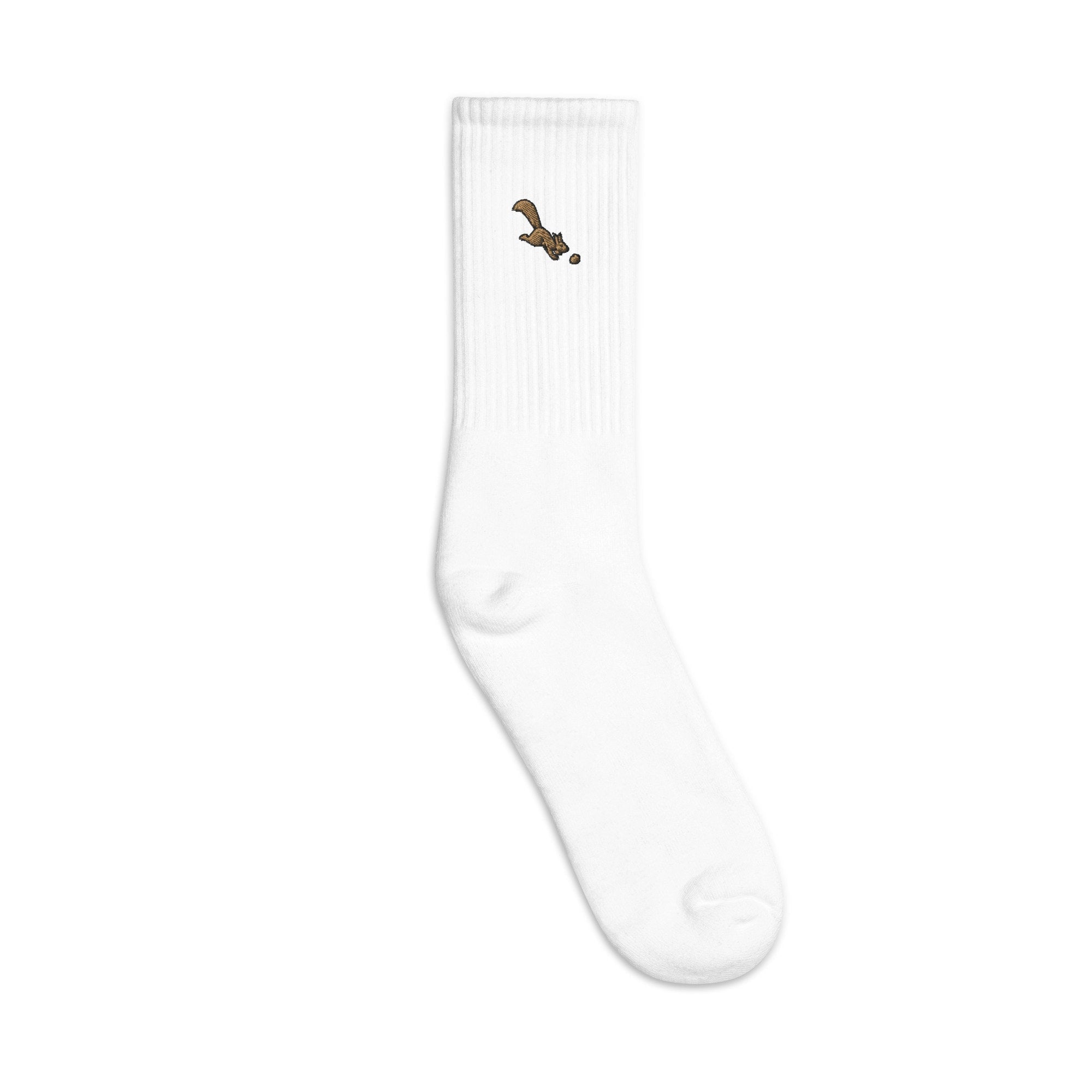 Squirrel Embroidered Socks, Cute Premium Embroidered Socks, Long Socks Gift - Multiple Colors