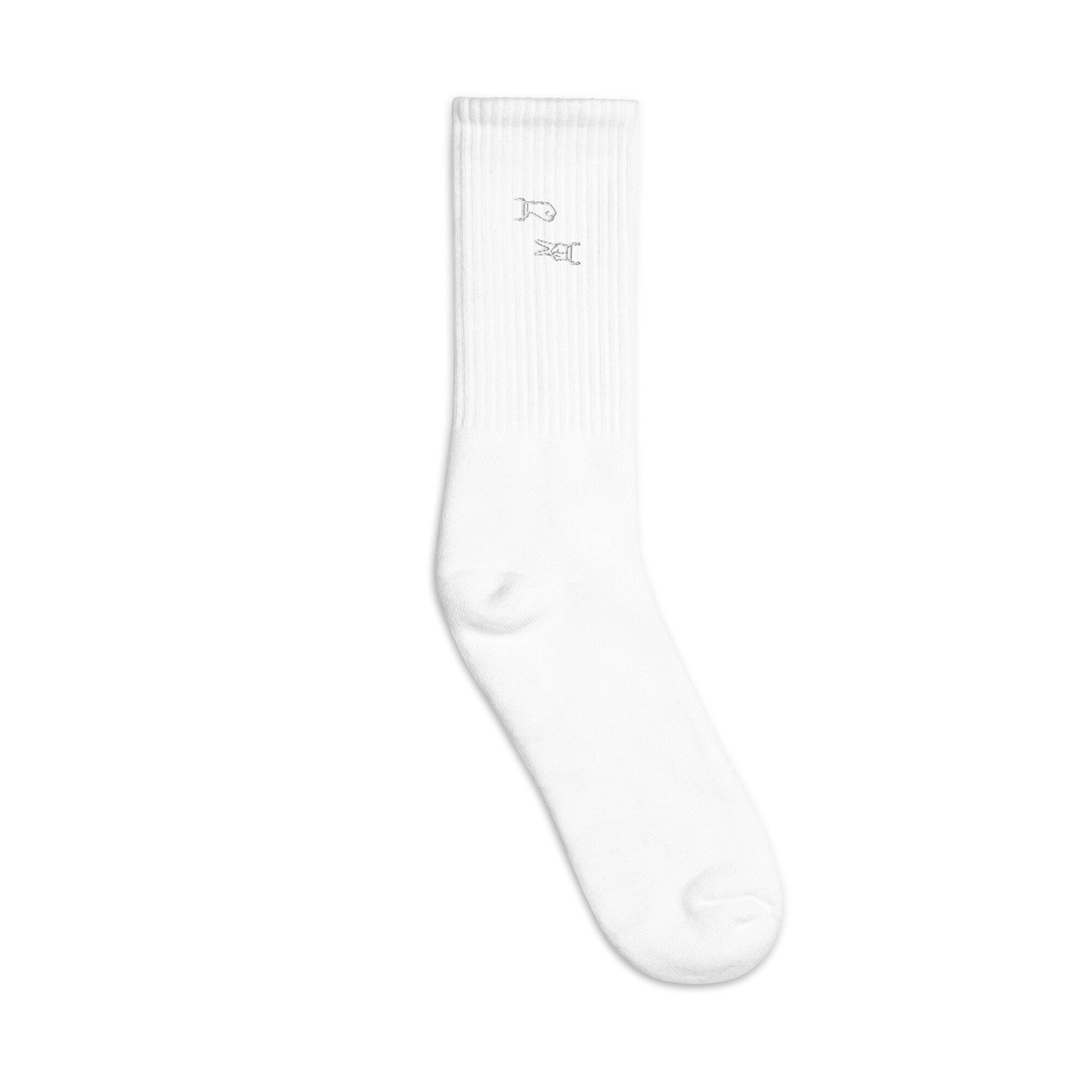 Rock Paper Scissors Embroidered Socks, Premium Embroidered Socks, Long Socks Gift - Multiple Colors