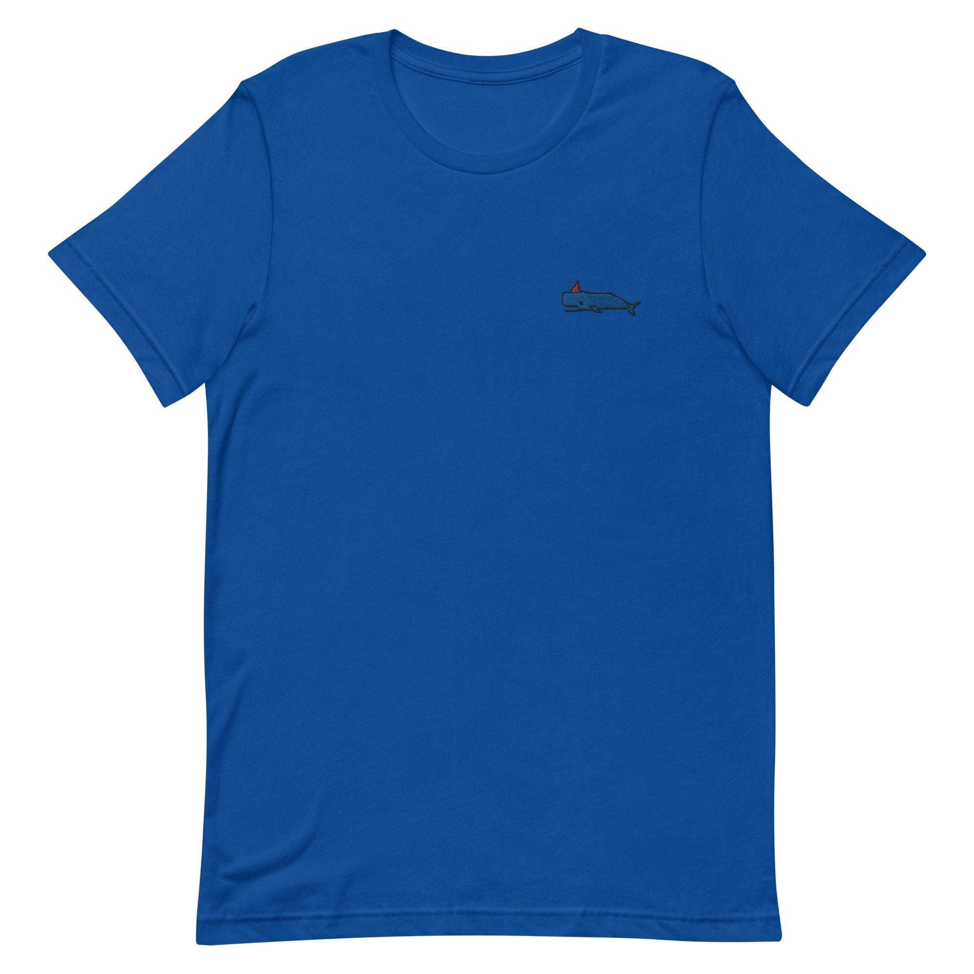 Party Whale Premium Men's T-Shirt, Embroidered Men's T-Shirt Gift for Boyfriend, Men's Short Sleeve Shirt - Multiple Colors