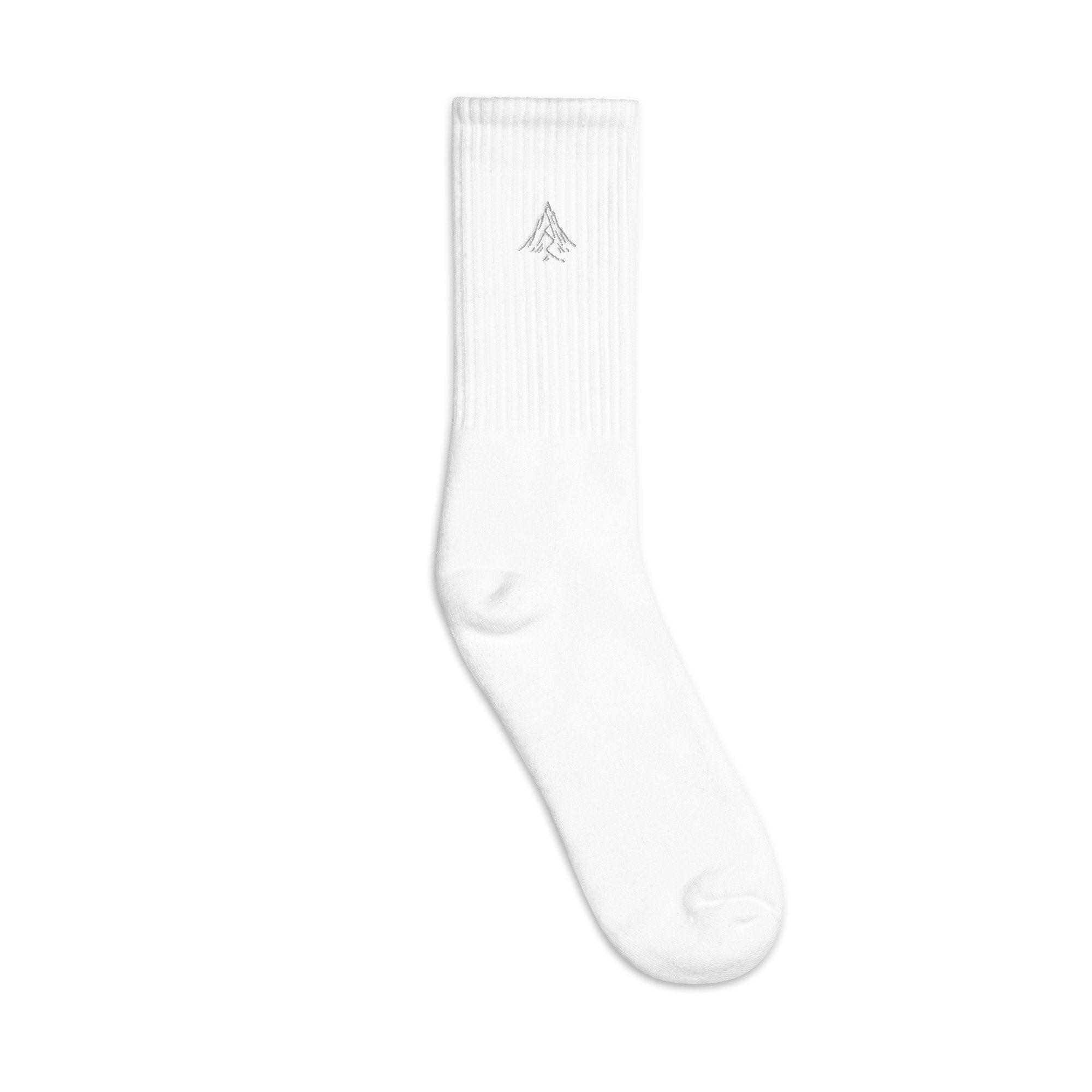 Mountain Embroidered Socks, Hiking Premium Embroidered Socks, Long Socks Gift - Multiple Colors