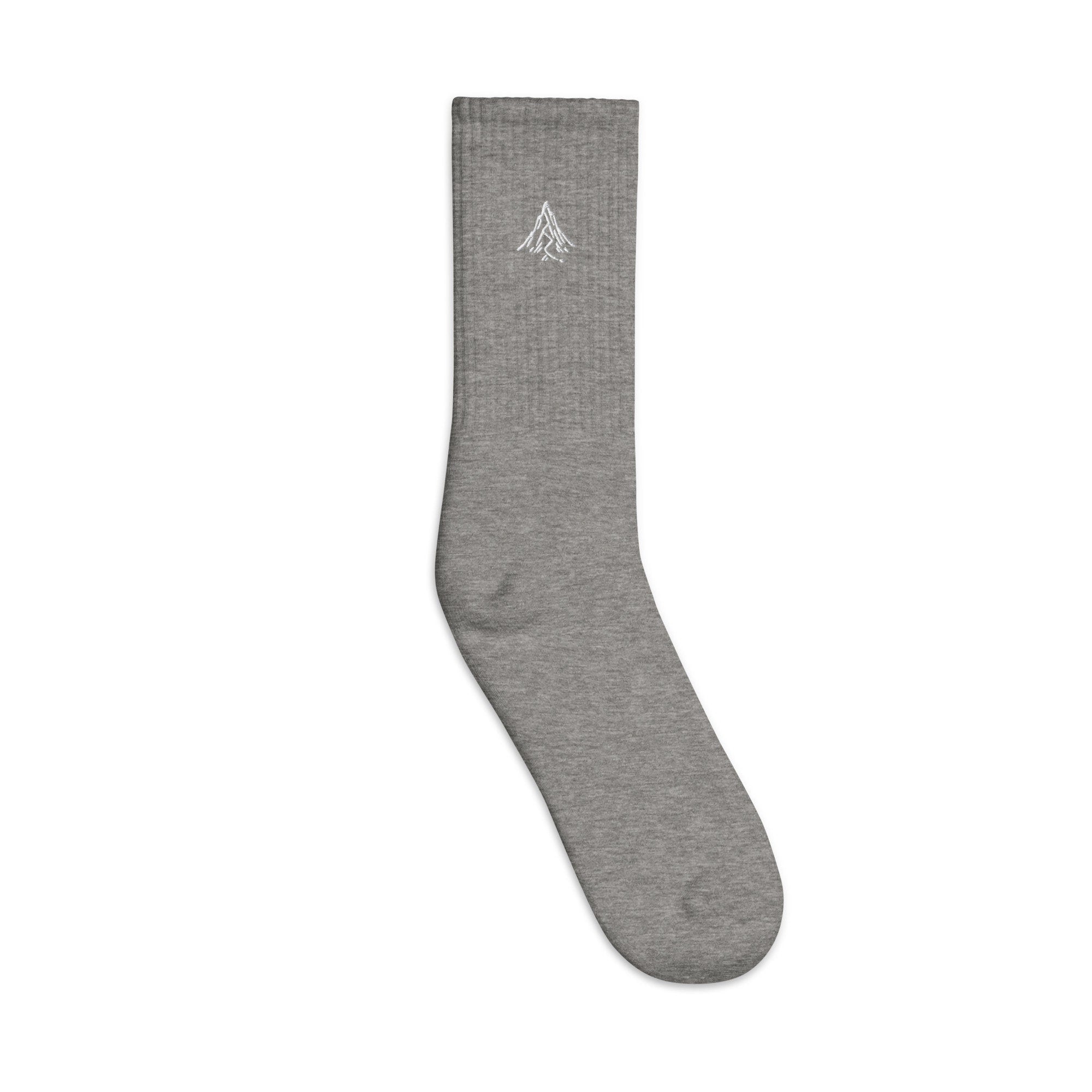 Mountain Embroidered Socks, Hiking Premium Embroidered Socks, Long Socks Gift - Multiple Colors