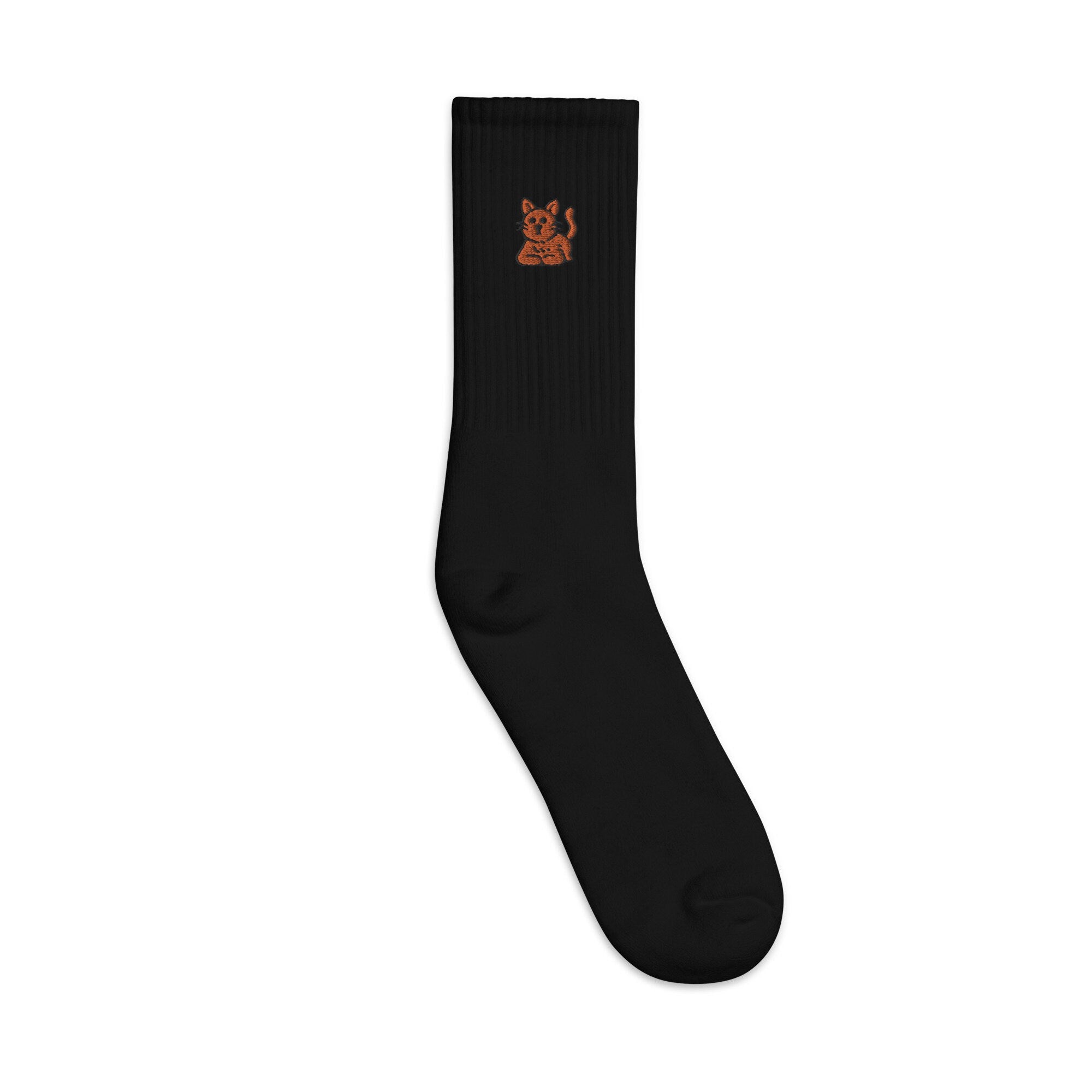 Cat Embroidered Socks, Premium Embroidered Socks, Long Socks Gift - Multiple Colors