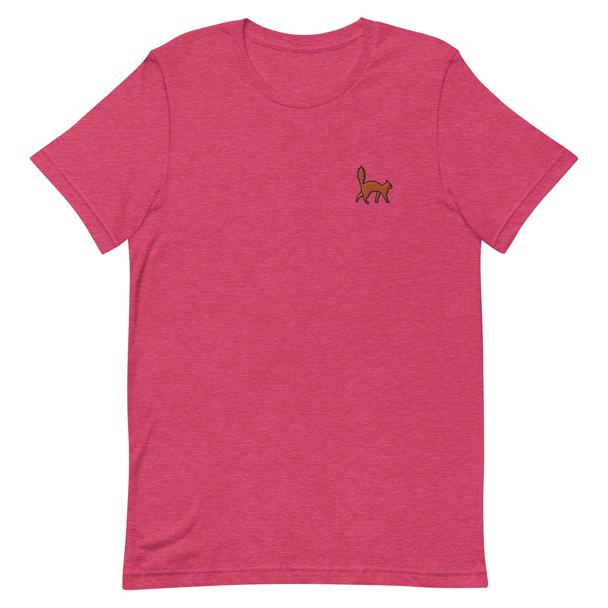 Scared Cat Premium Men's T-Shirt, Embroidered Men's T-Shirt Gift for Boyfriend, Men's Short Sleeve Shirt - Multiple Colors