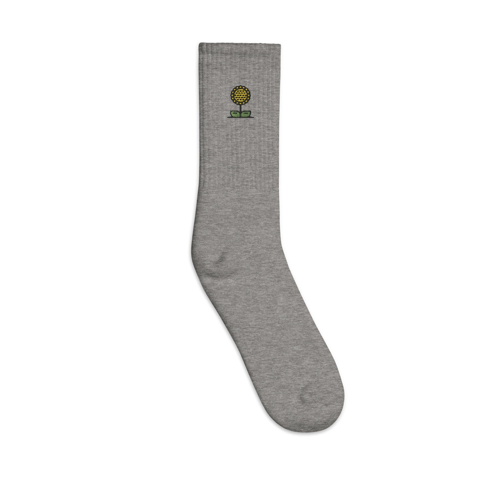 Sunflower Embroidered Socks, Premium Embroidered Socks, Long Socks Gift - Multiple Colors