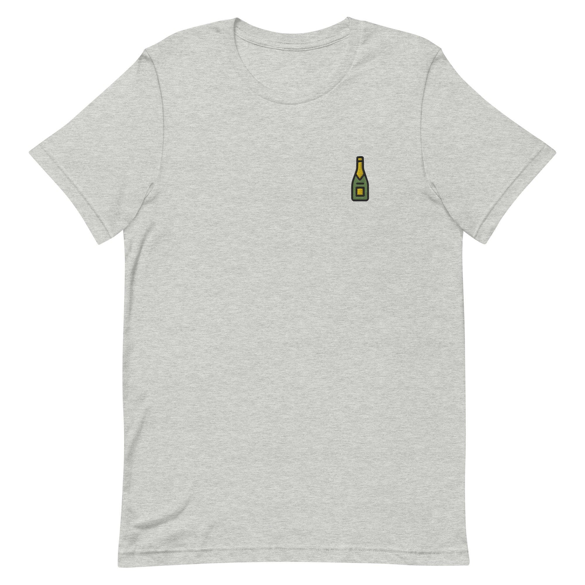Champagne Premium Men's T-Shirt, Embroidered Men's T-Shirt Gift for Boyfriend, Men's Short Sleeve Shirt - Multiple Colors