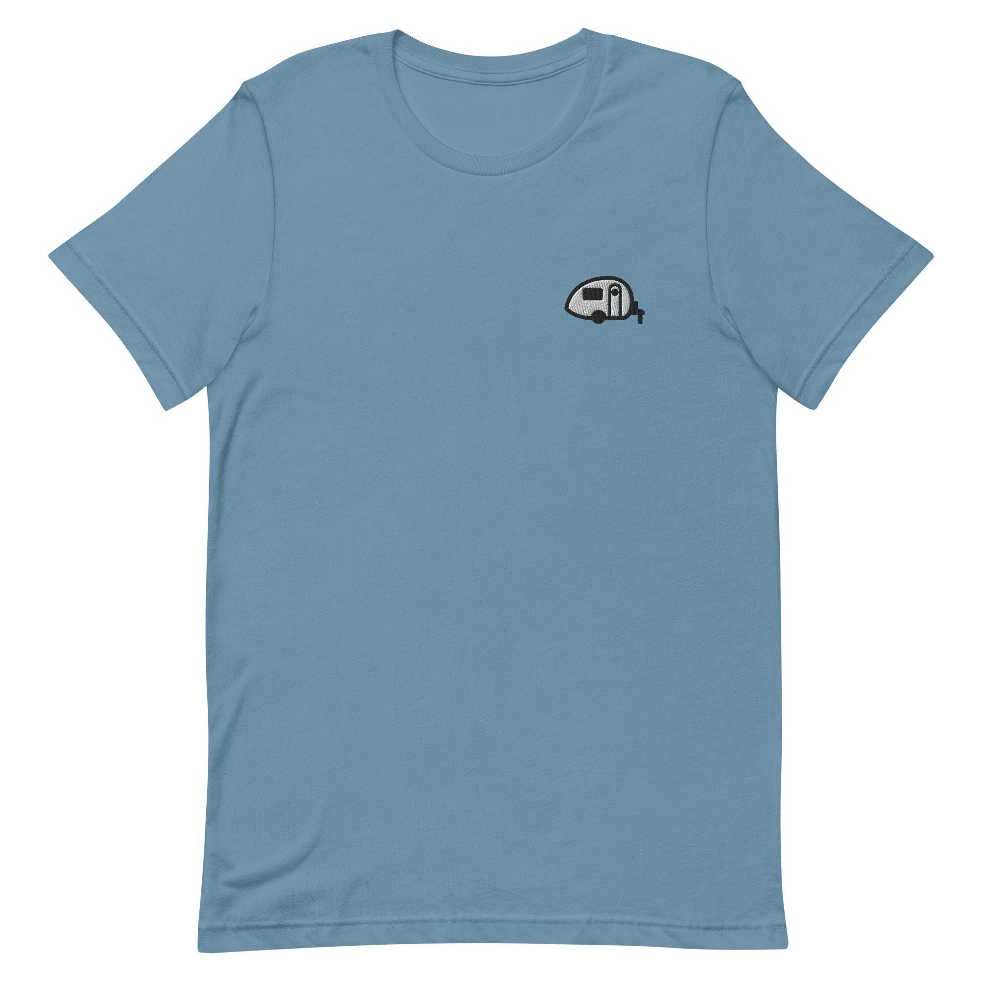Teardrop Trailer Premium Men's T-Shirt, Embroidered Men's T-Shirt Gift for Boyfriend, Men's Short Sleeve Shirt - Multiple Colors