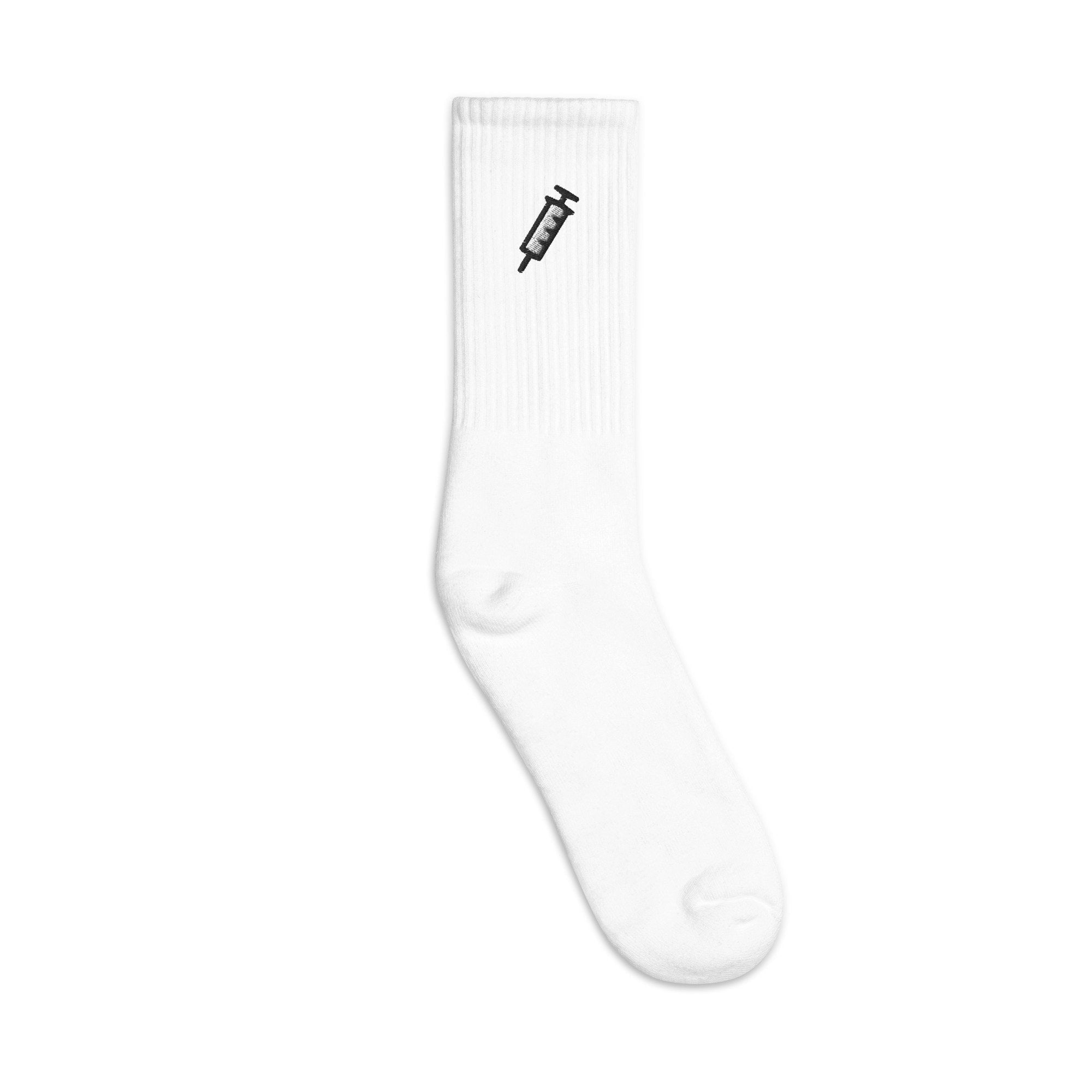 Vacine Embroidered Socks, Premium Embroidered Socks, Long Socks Gift - Multiple Colors