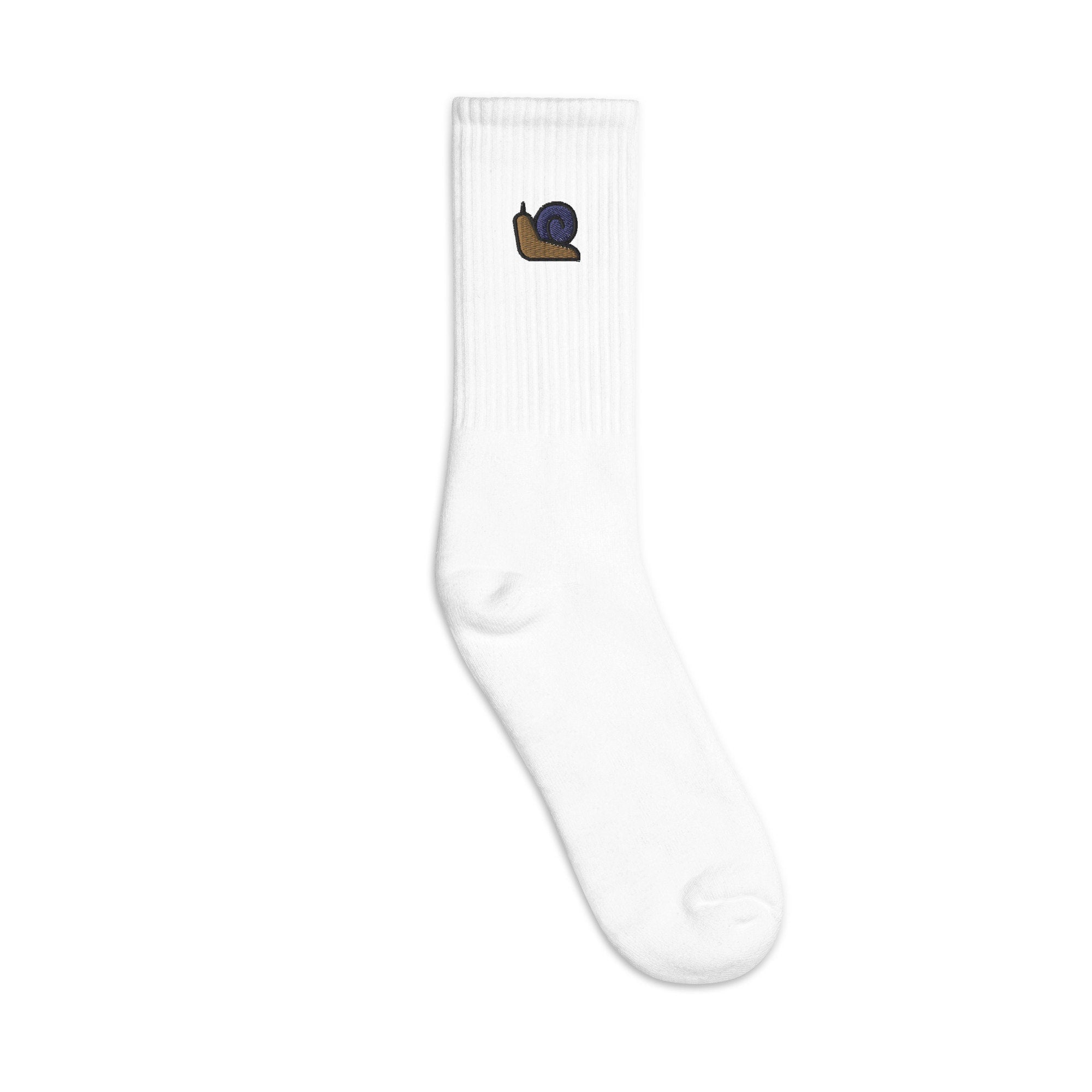 Snail Embroidered Socks, Premium Embroidered Socks, Long Socks Gift - Multiple Colors