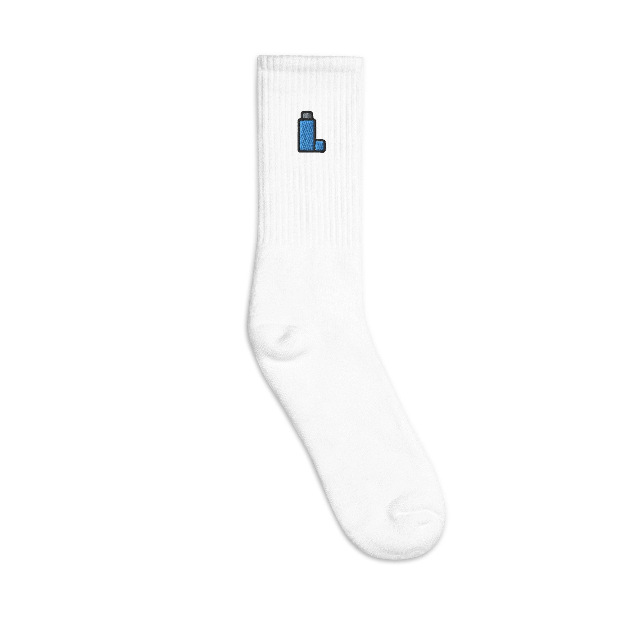 Inhaler Embroidered Socks, Premium Embroidered Socks, Long Socks Gift - Multiple Colors