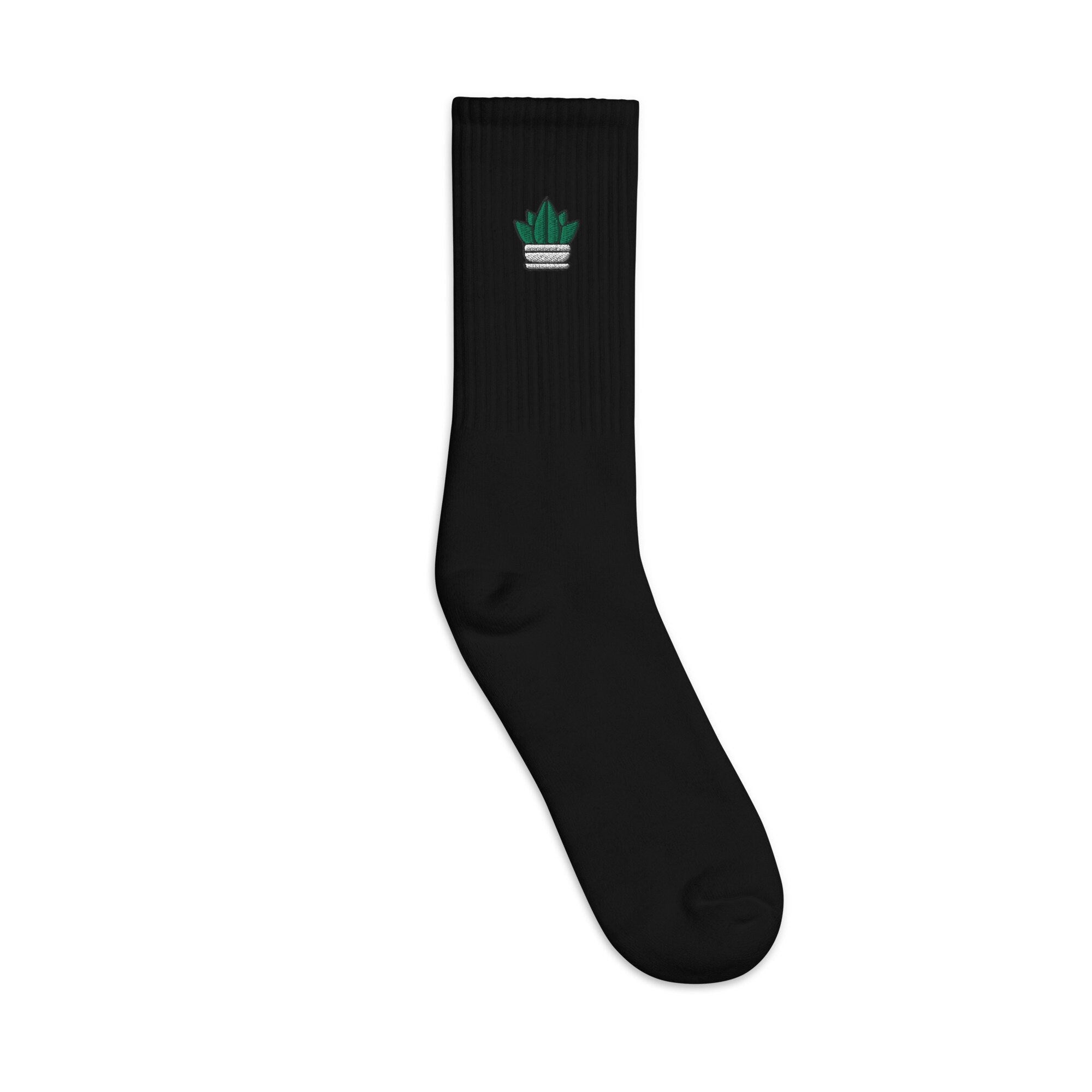 Plant Embroidered Socks, Premium Embroidered Socks, Long Socks Gift - Multiple Colors