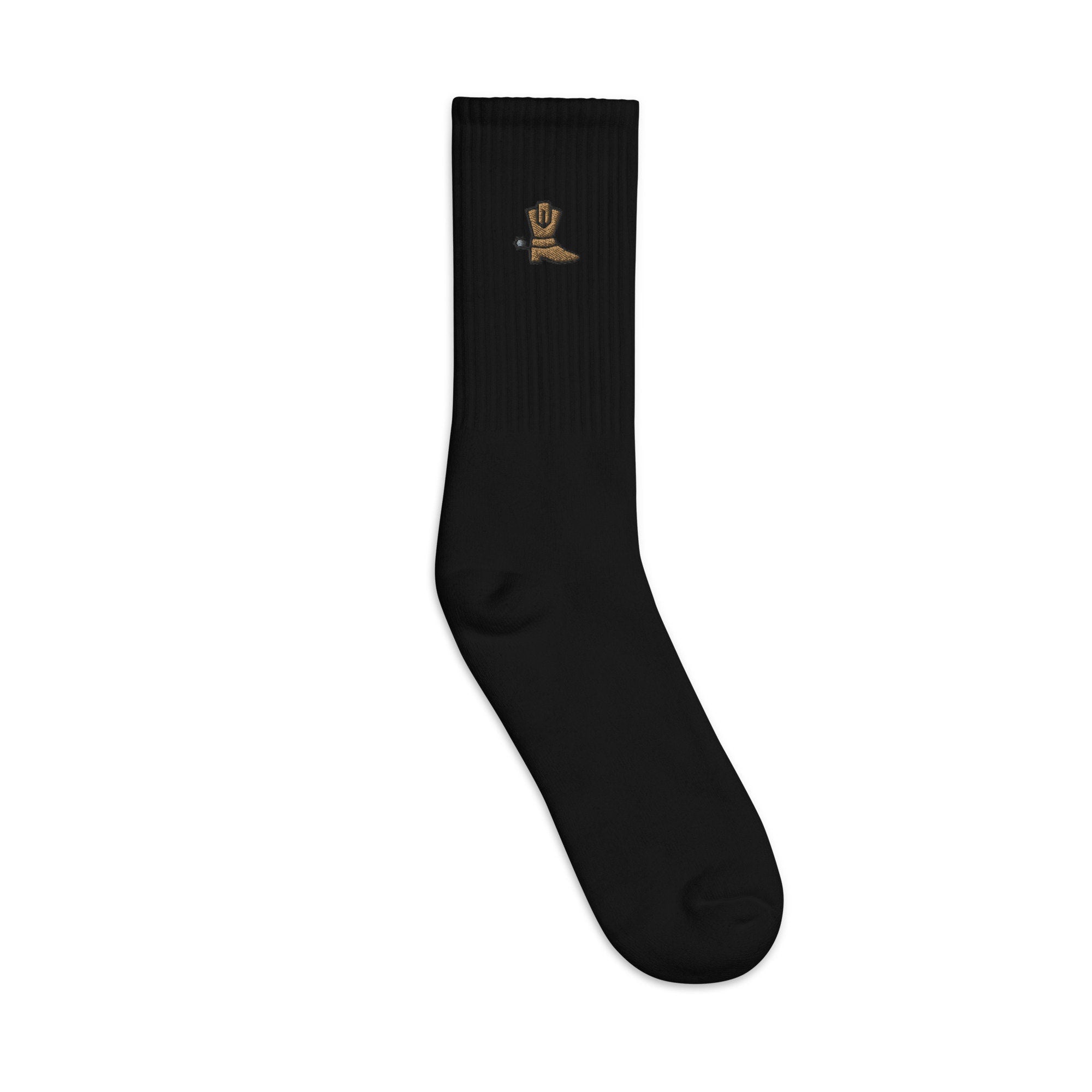 Western Cowboy Boot Embroidered Socks, Premium Embroidered Socks, Long Socks Gift - Multiple Colors