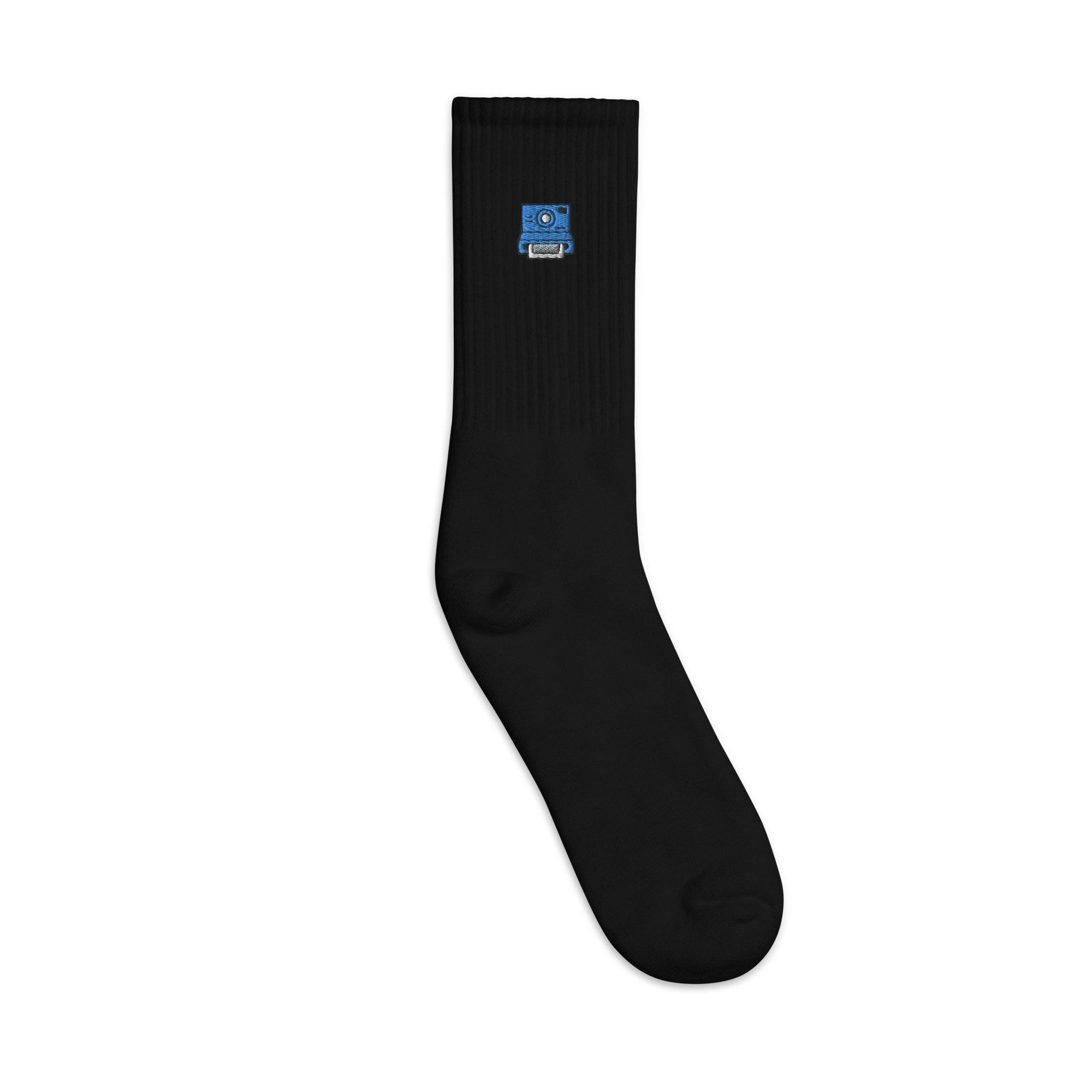 Camera Polaroid Embroidered Socks, Premium Embroidered Socks, Long Socks Gift - Multiple Colors