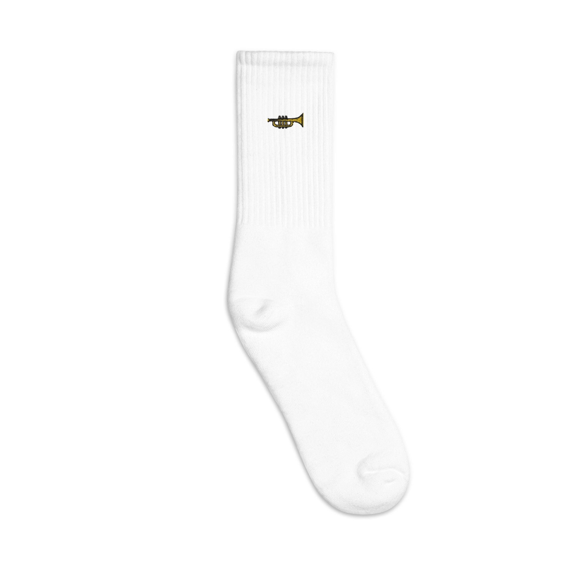 Trumpet Embroidered Socks, Premium Embroidered Socks, Long Socks Gift - Multiple Colors