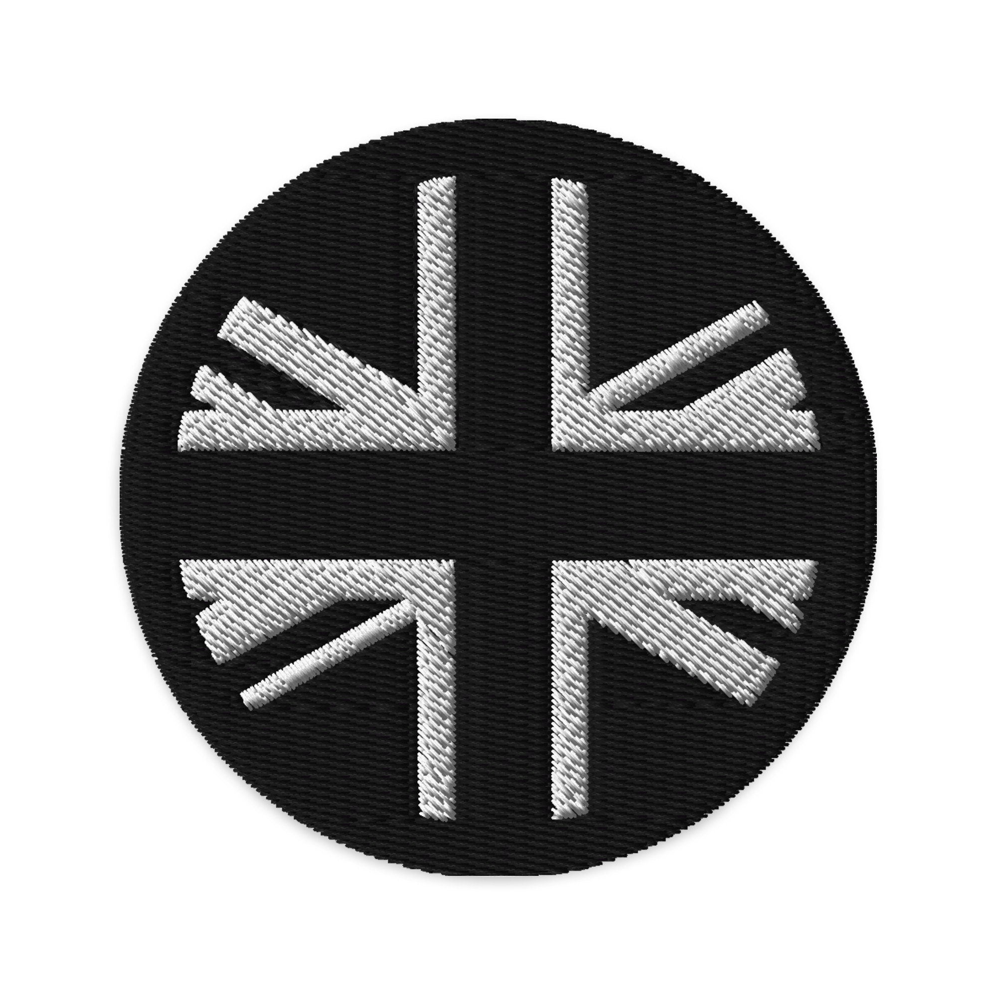 United Kingdom Embroidered Patch, 3" UK Flag Patch, Circular United Kingdom Patch Embroidery, Iron on/Sew on Patch Embroidery