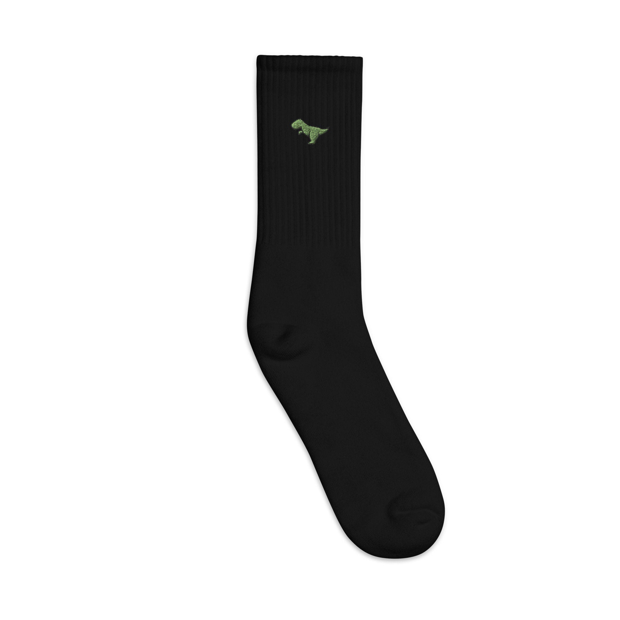 T-Rex Embroidered Socks, Premium Embroidered Socks, Long Socks Gift - Multiple Colors