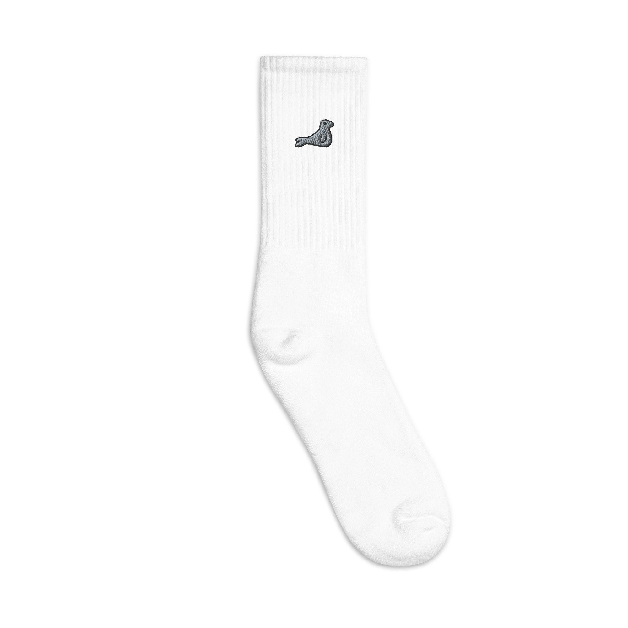 Seal Embroidered Socks, Seal Premium Embroidered Socks, Long Socks Gift - Multiple Colors