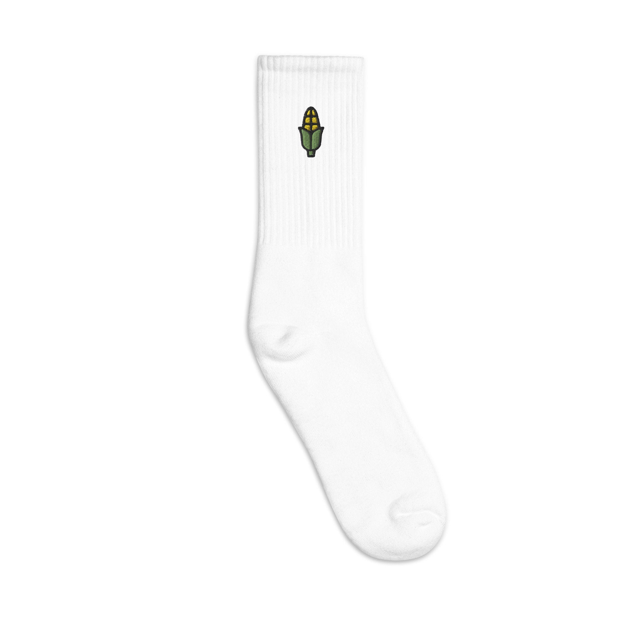 Corn Embroidered Socks, Premium Embroidered Socks, Long Socks Gift - Multiple Colors