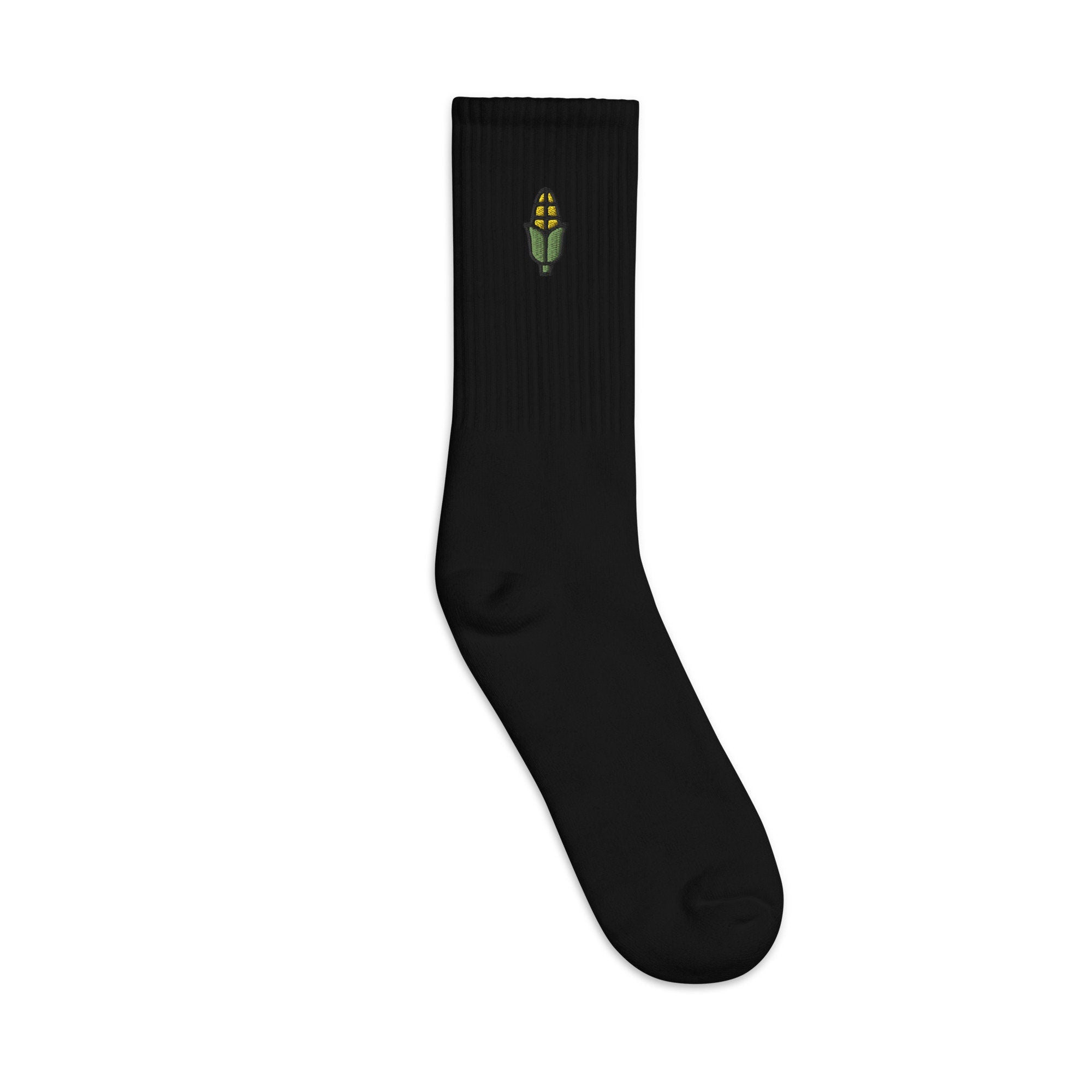 Corn Embroidered Socks, Premium Embroidered Socks, Long Socks Gift - Multiple Colors