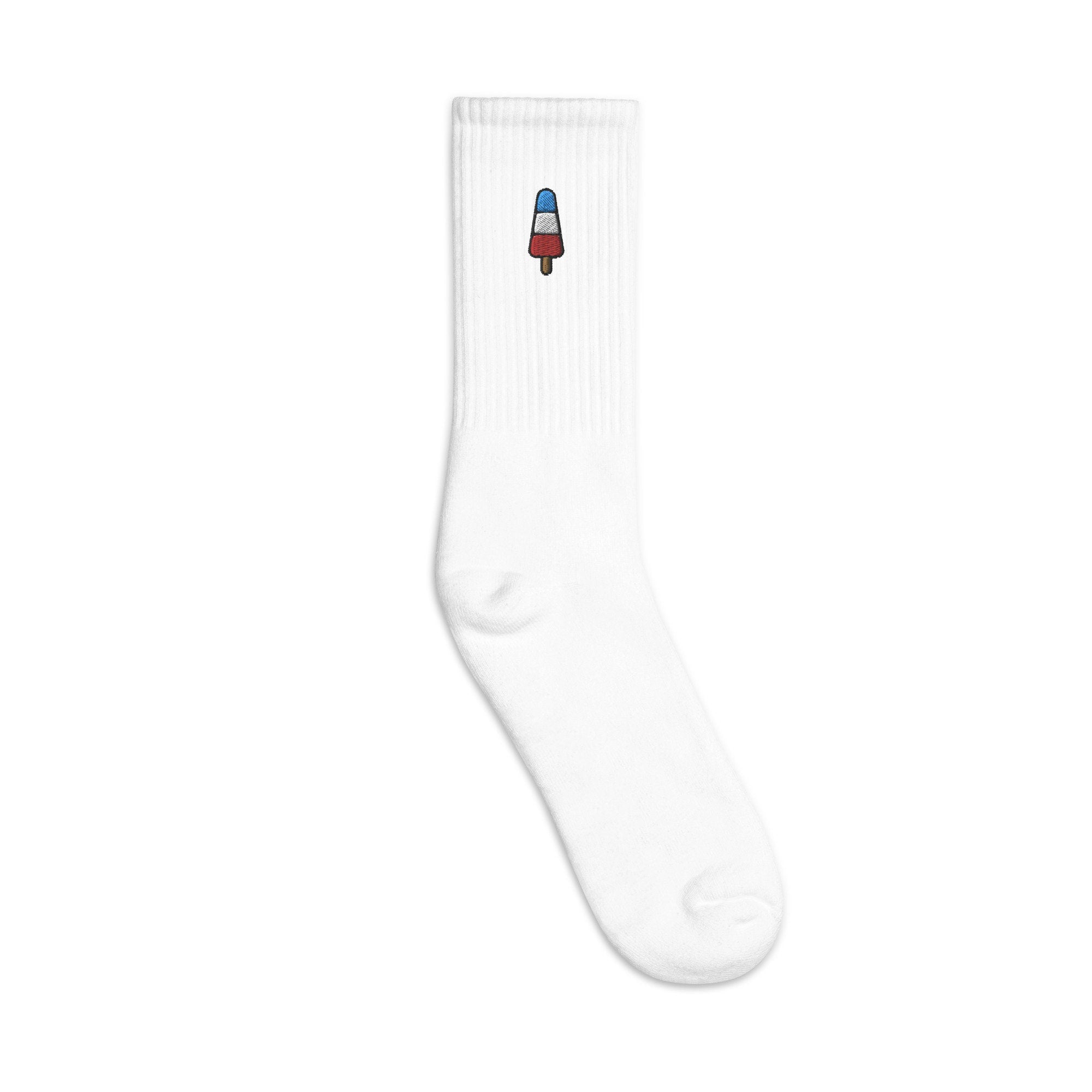 American Popsicle Embroidered Socks, Premium Embroidered Socks, Long Socks Gift - Multiple Colors