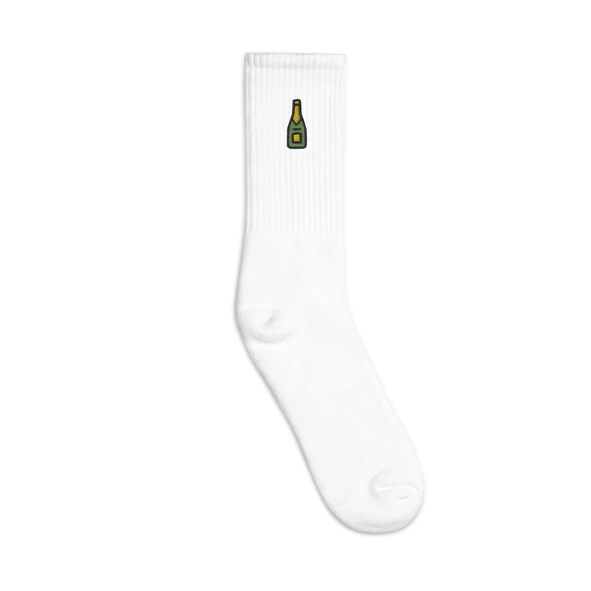 Champagne Embroidered Socks, Premium Embroidered Socks, Long Socks Gift - Multiple Colors