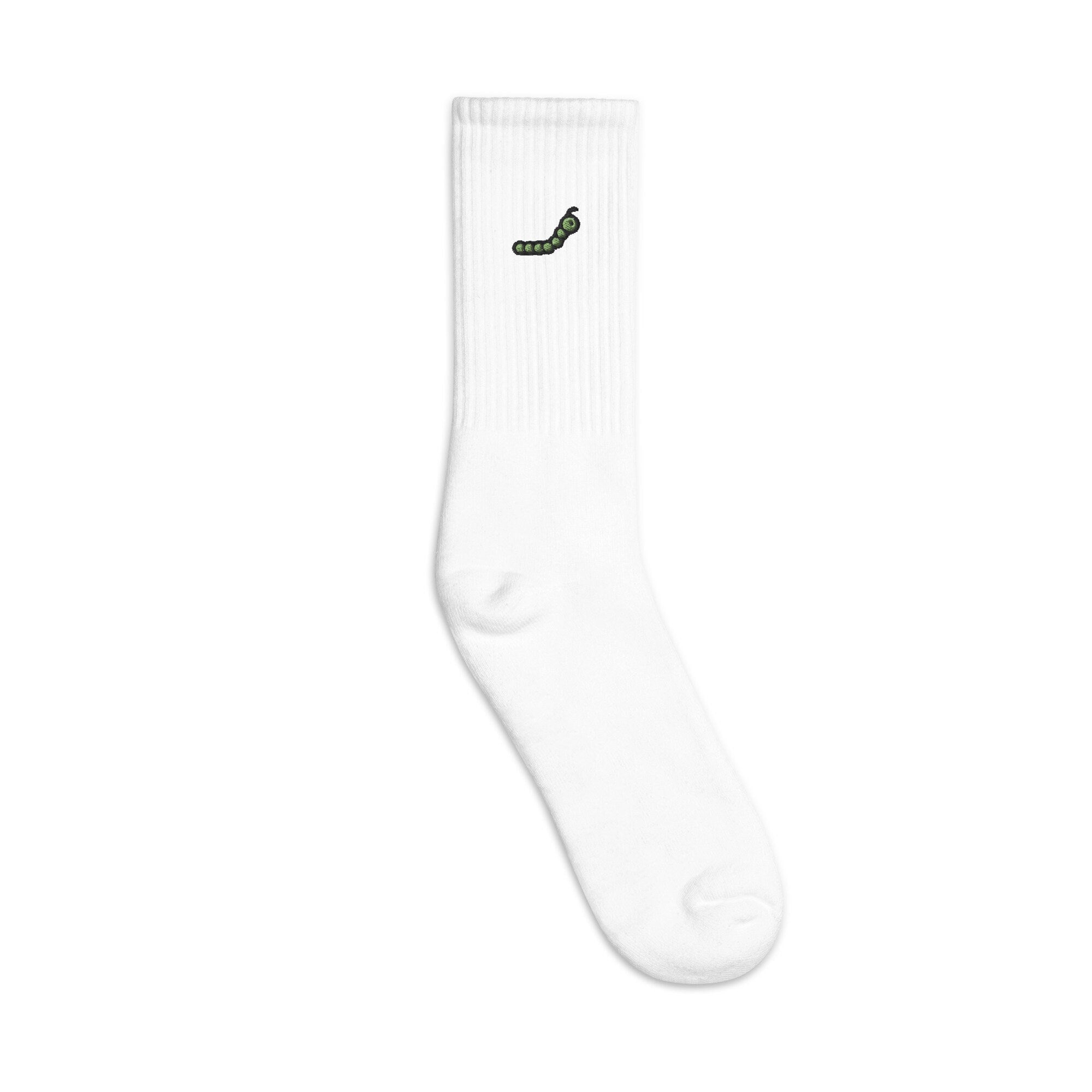 Caterpillar Embroidered Socks, Premium Embroidered Socks, Long Socks Gift - Multiple Colors