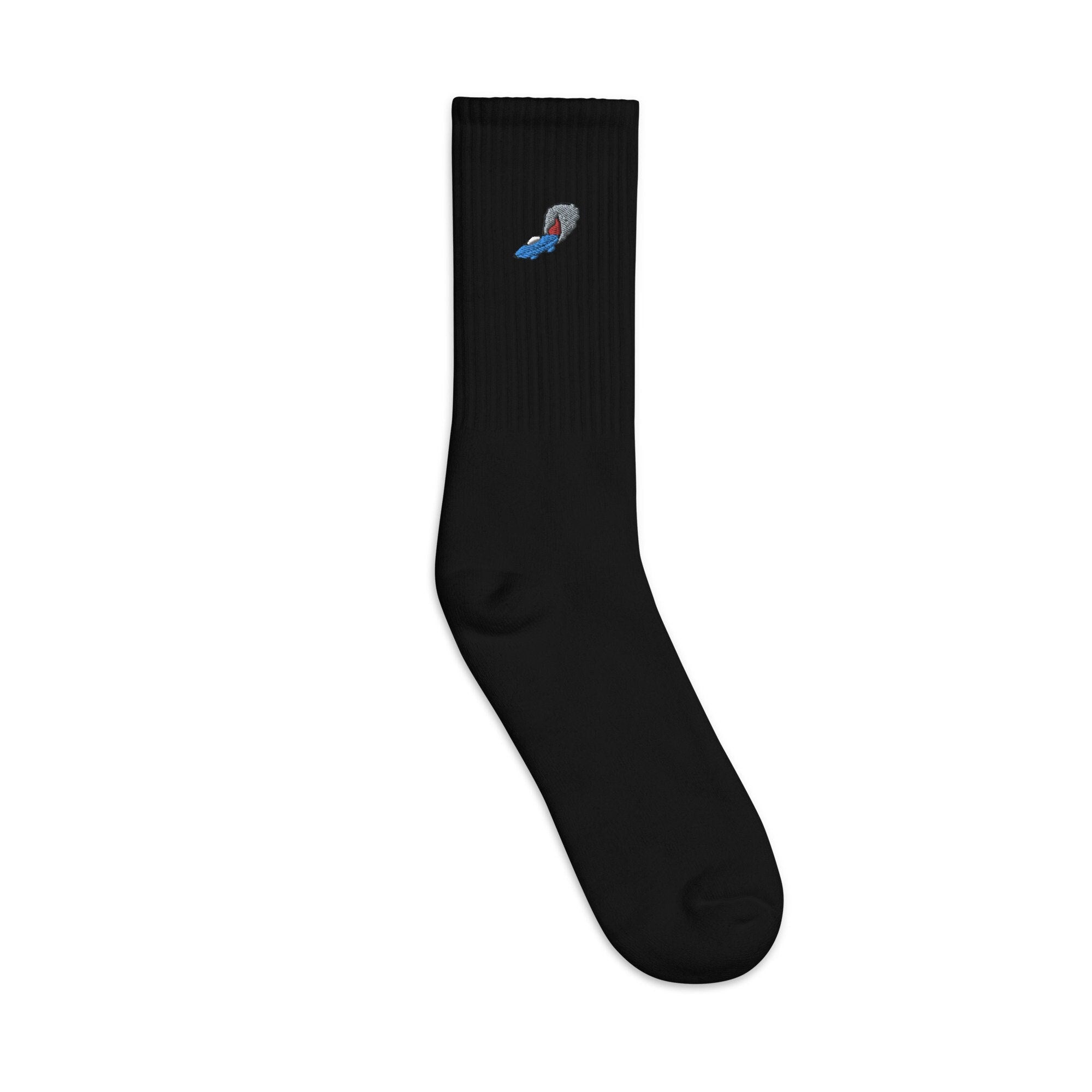 UFO Crash Embroidered Socks, Premium Embroidered Socks, Long Socks Gift - Multiple Colors