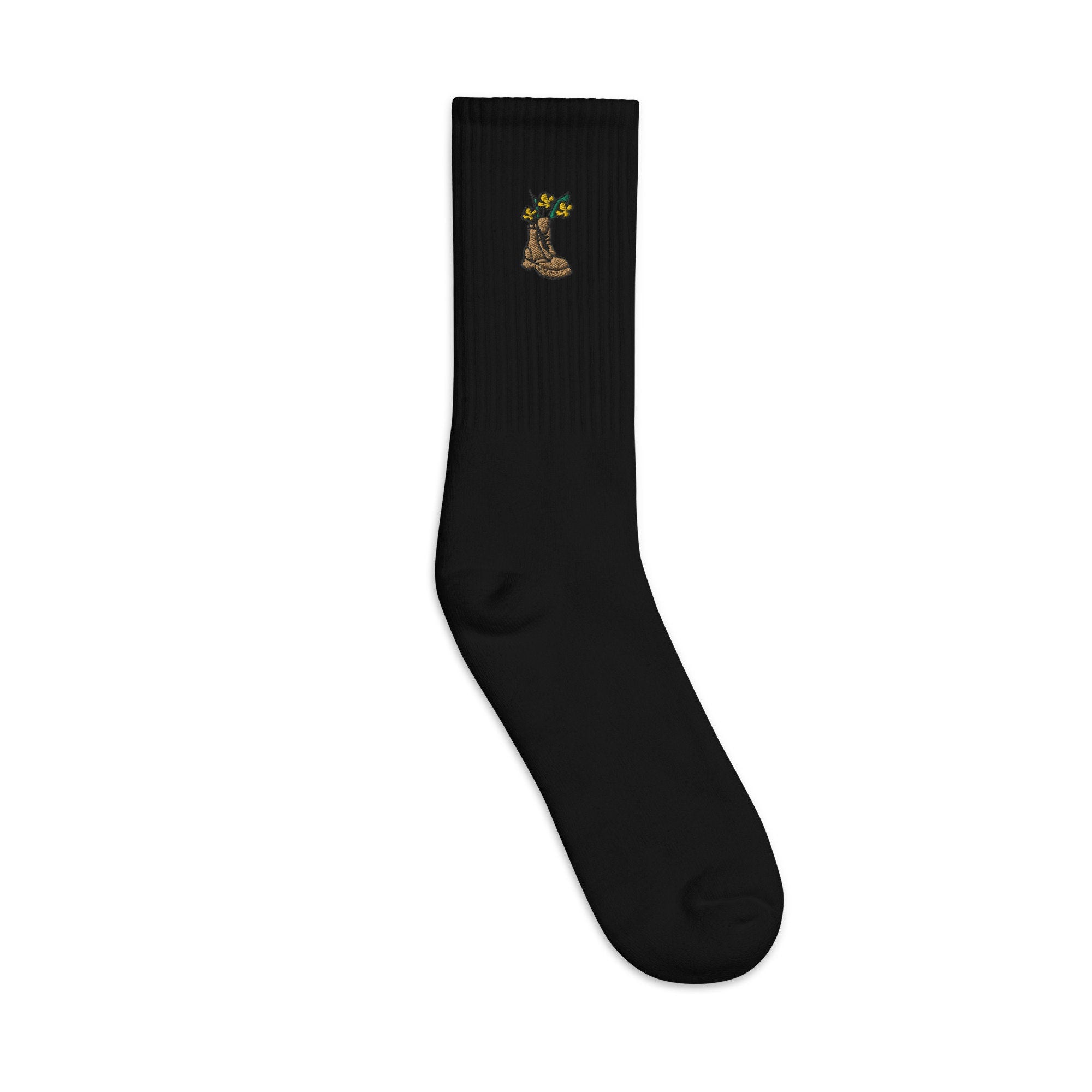 Flowers Boot Embroidered Socks, Premium Embroidered Socks, Long Socks Gift - Multiple Colors