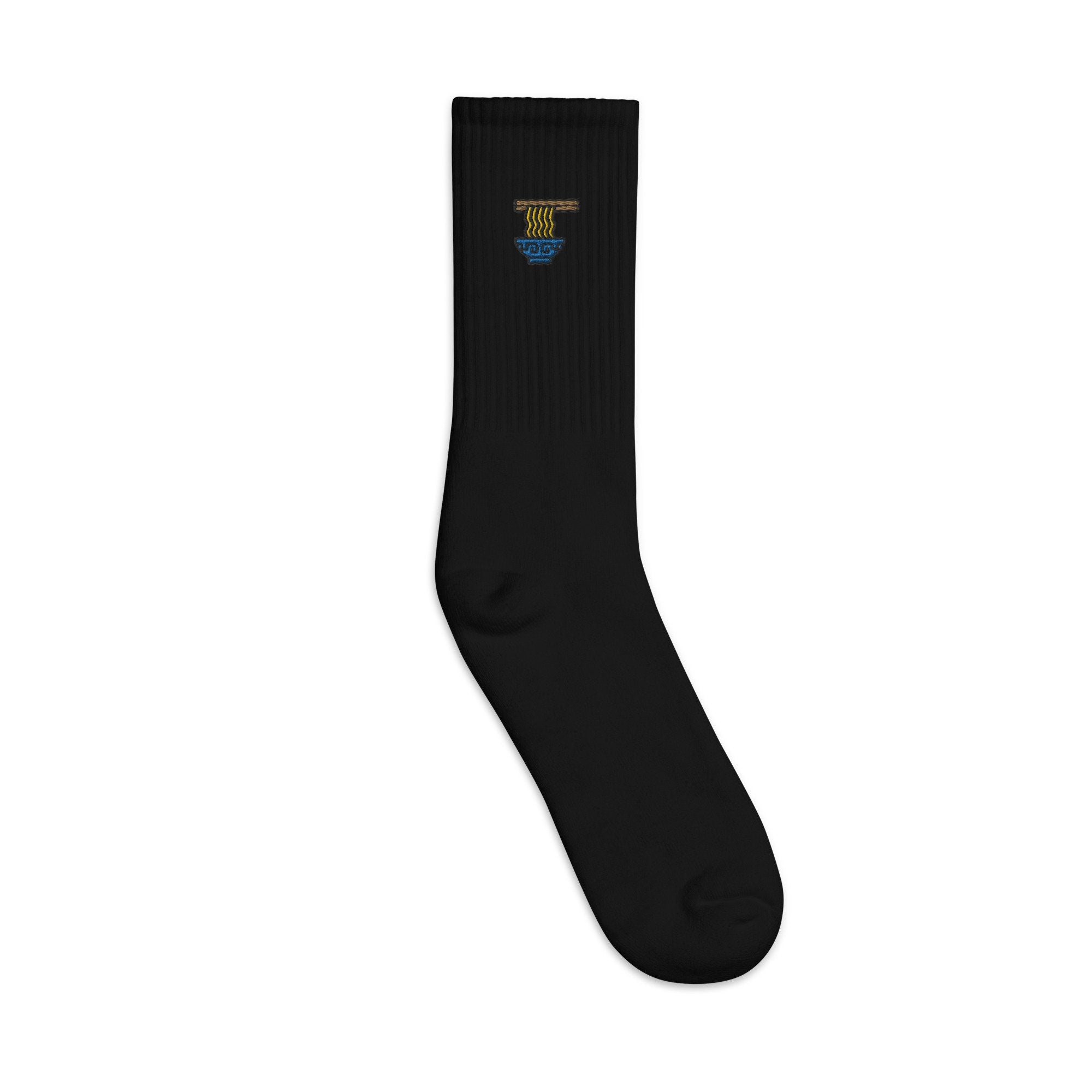 Noodles Embroidered Socks, Premium Embroidered Socks, Long Socks Gift - Multiple Colors