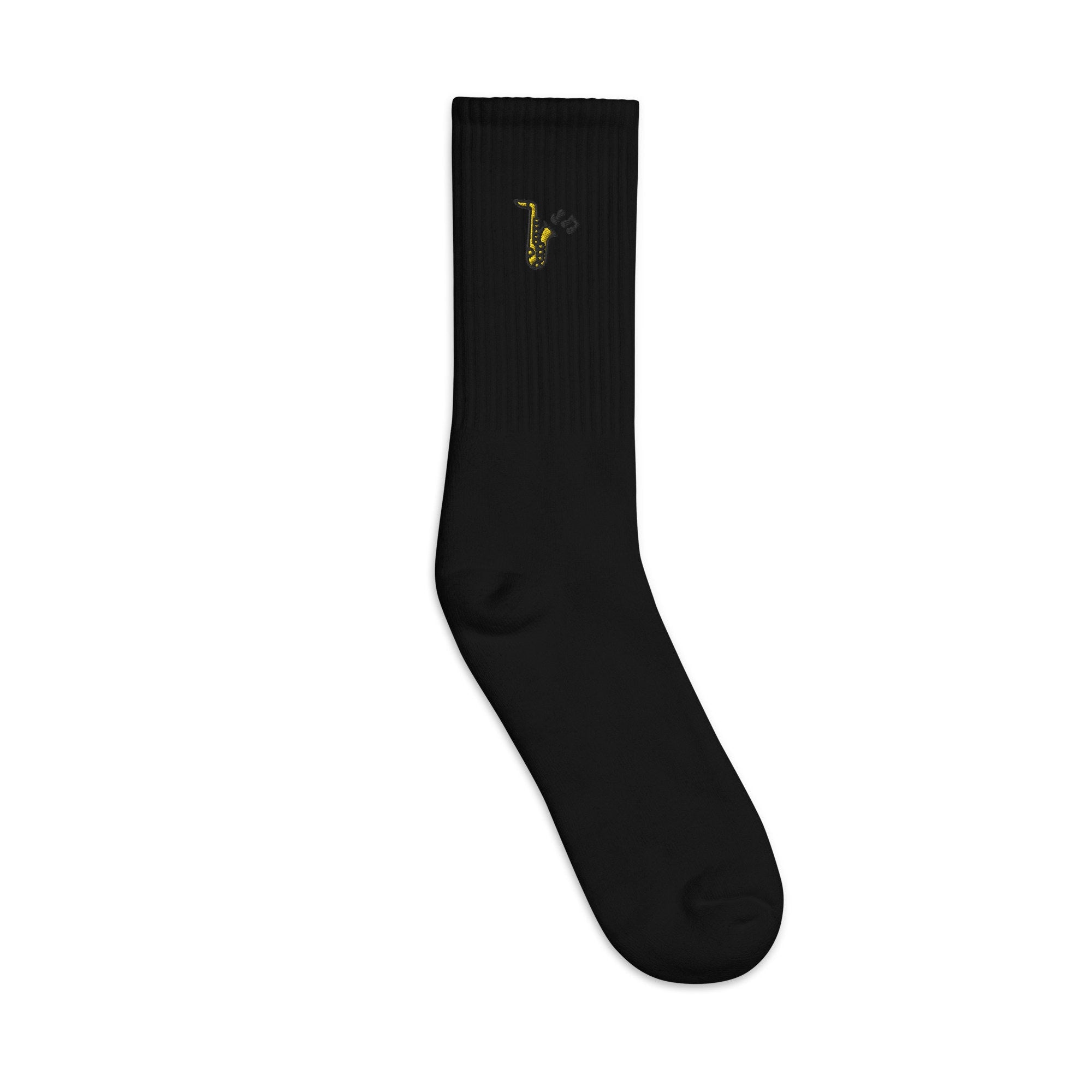 Saxophone Embroidered Socks, Premium Embroidered Socks, Long Socks Gift - Multiple Colors