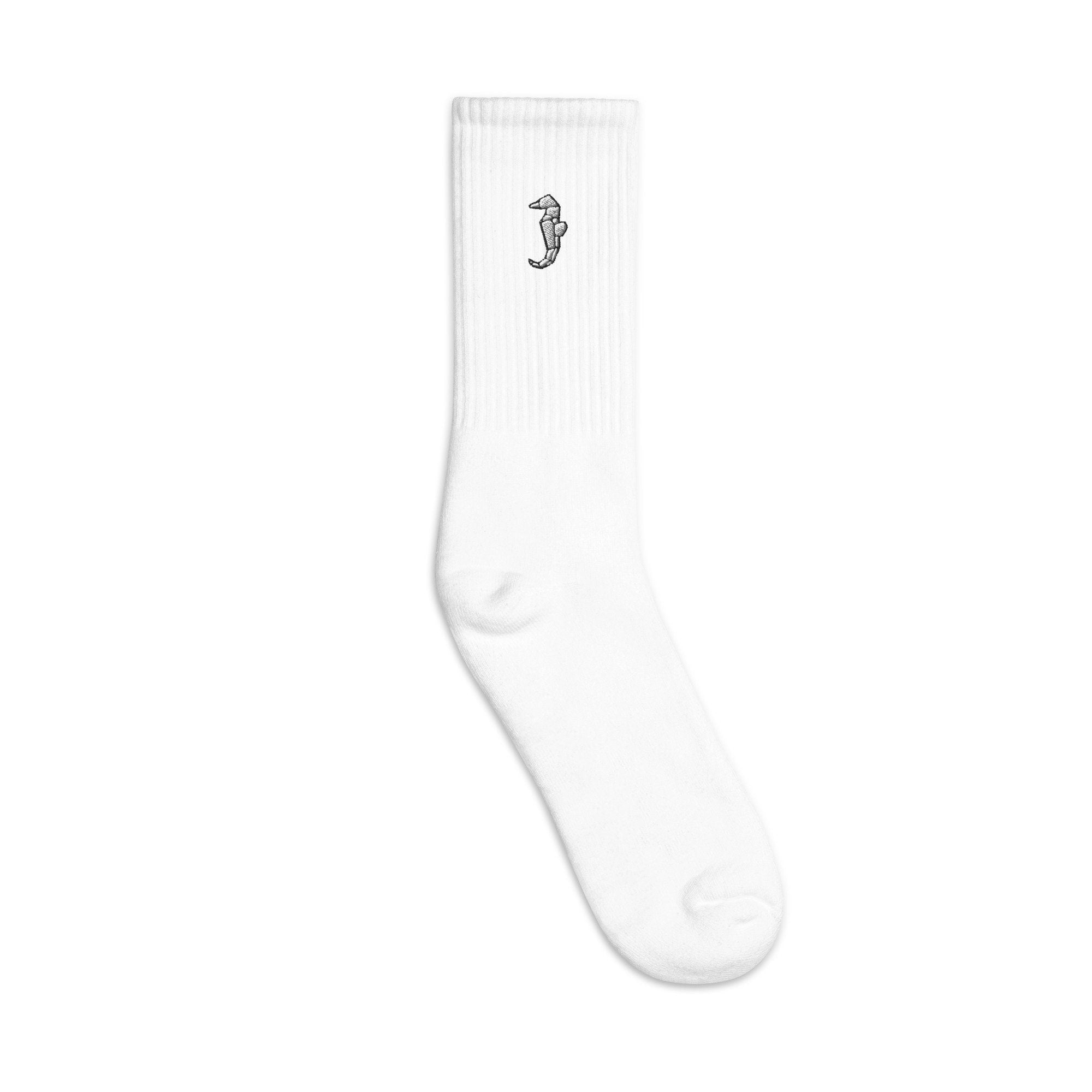 Seahorse Embroidered Socks, Premium Embroidered Socks, Long Socks Gift - Multiple Colors