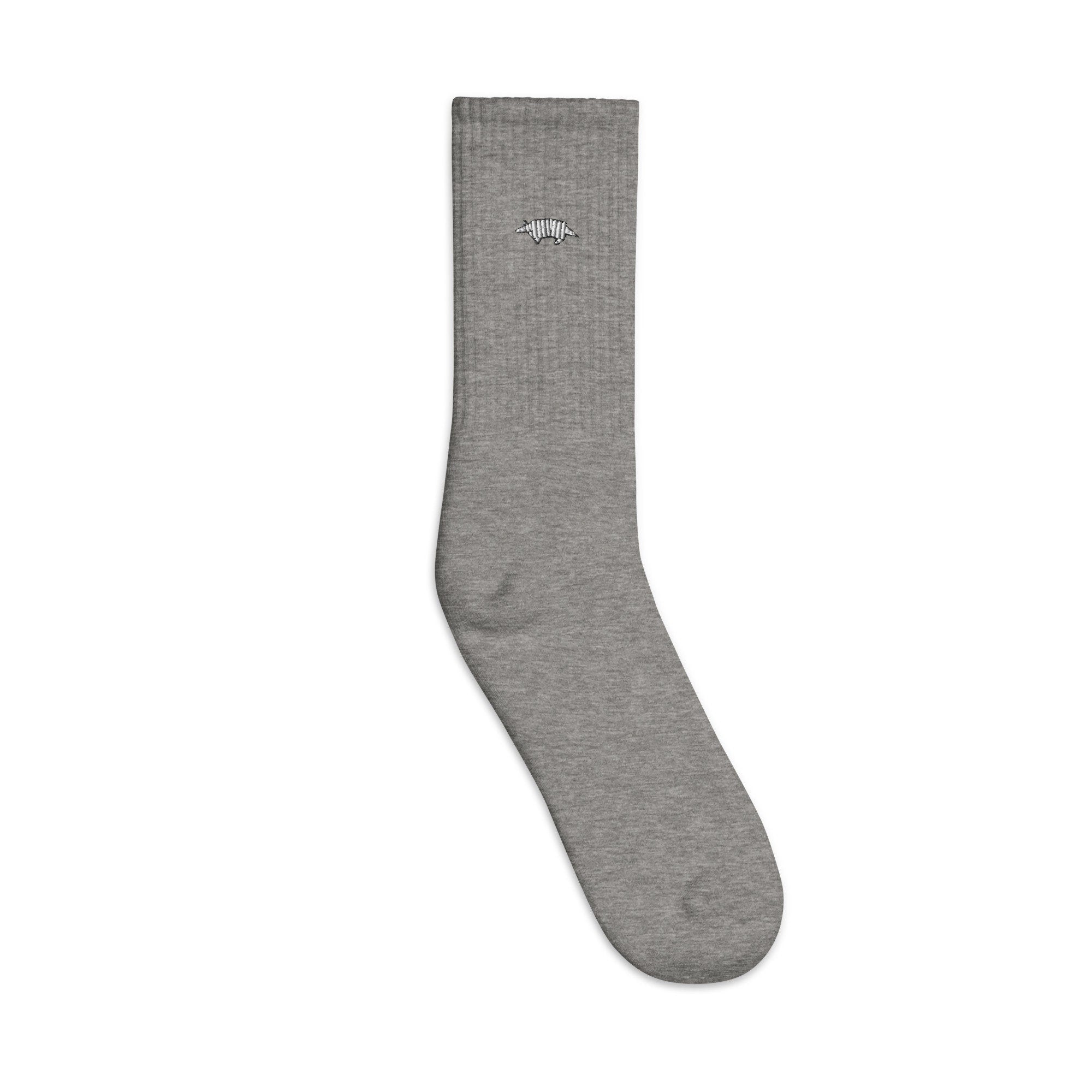 Armadillo Embroidered Socks, Premium Embroidered Socks, Long Socks Gift - Multiple Colors