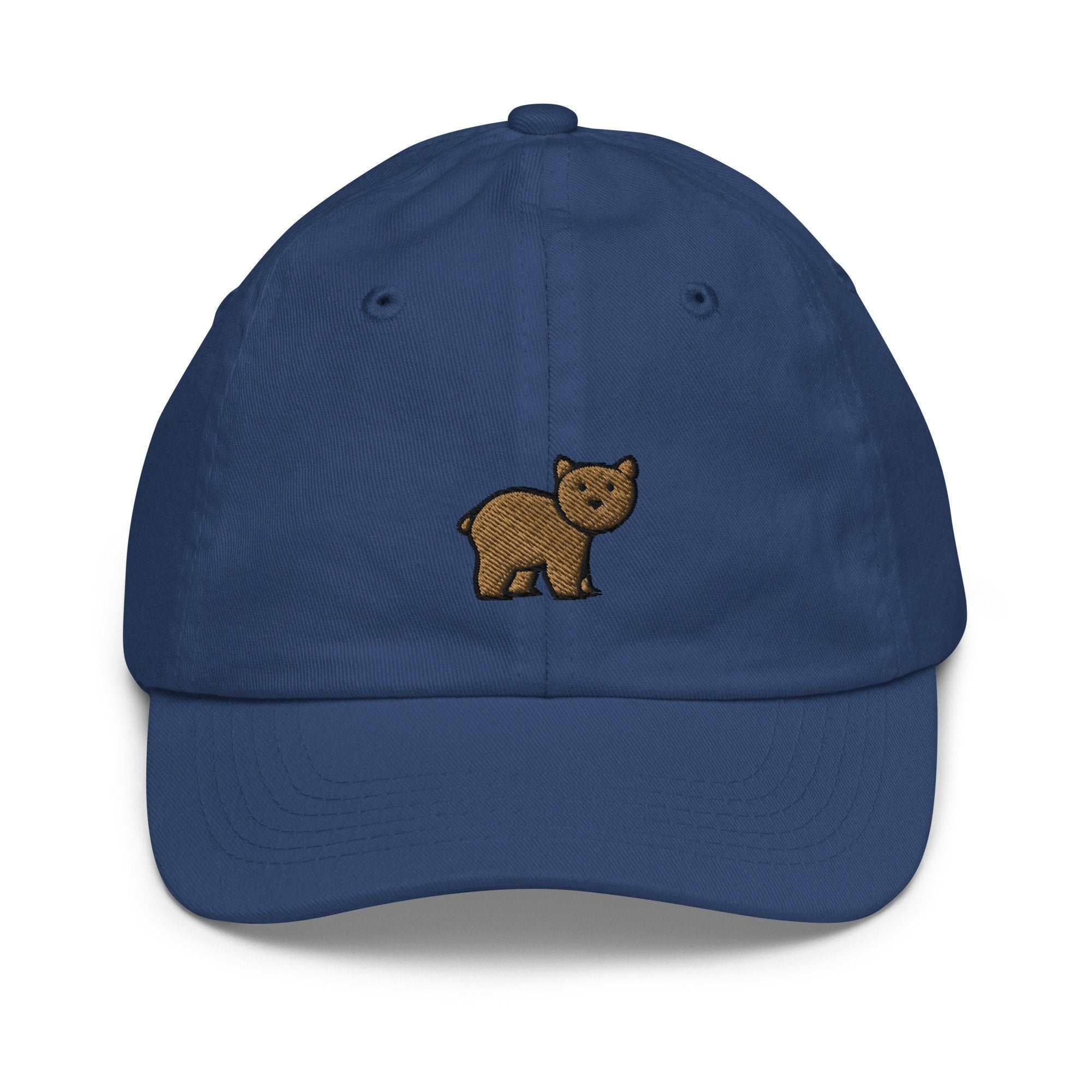 Bear Youth Baseball Cap, Handmade Kids Hat, Embroidered Childrens Hat Gift - Multiple Colors